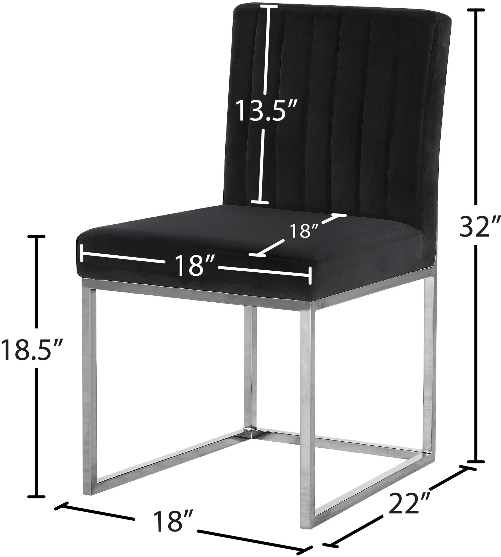 Giselle Velvet Dining Chair with Metal Frame