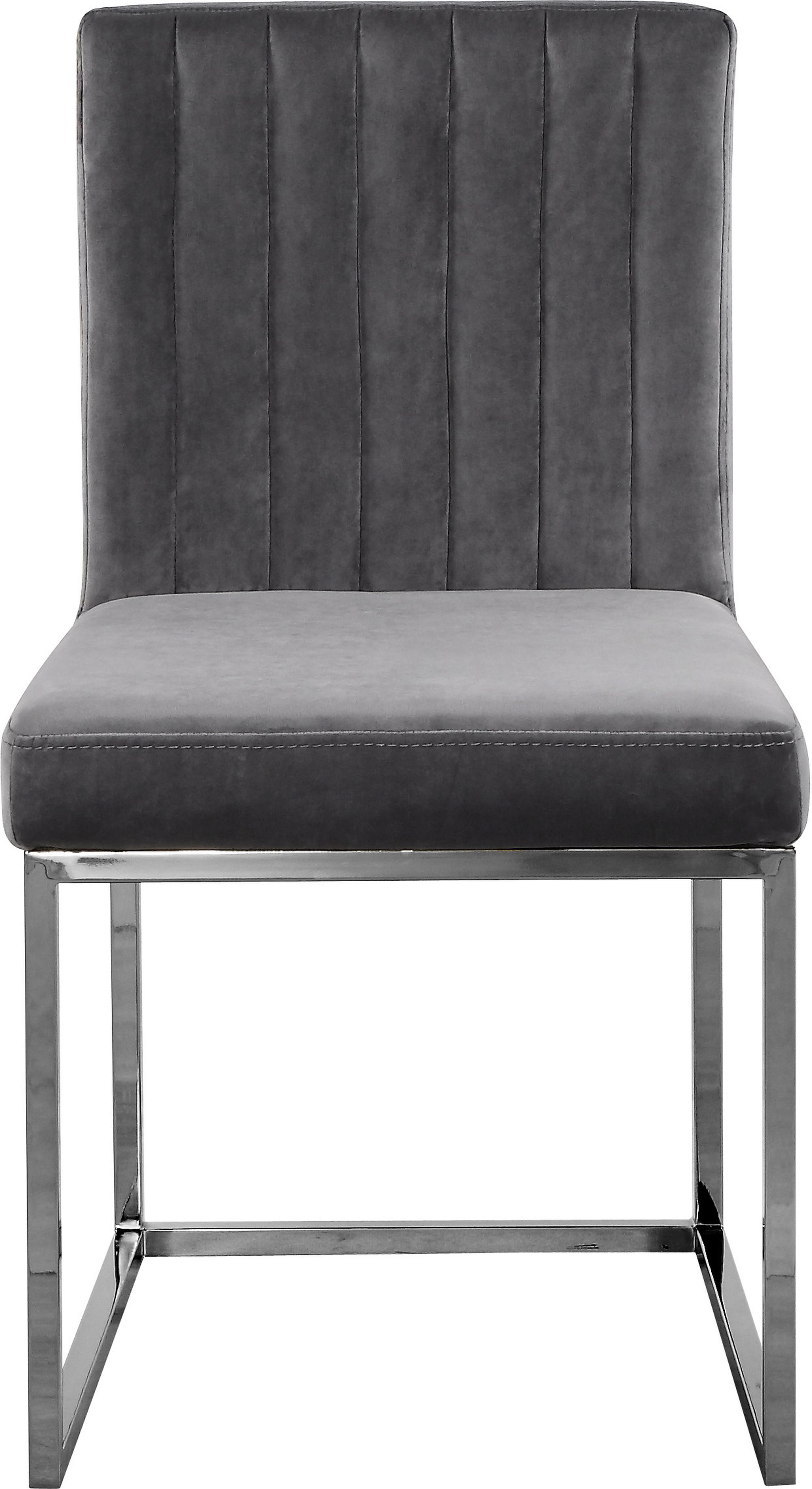 Giselle Velvet Dining Chair with Polished Chrome Metal Frame