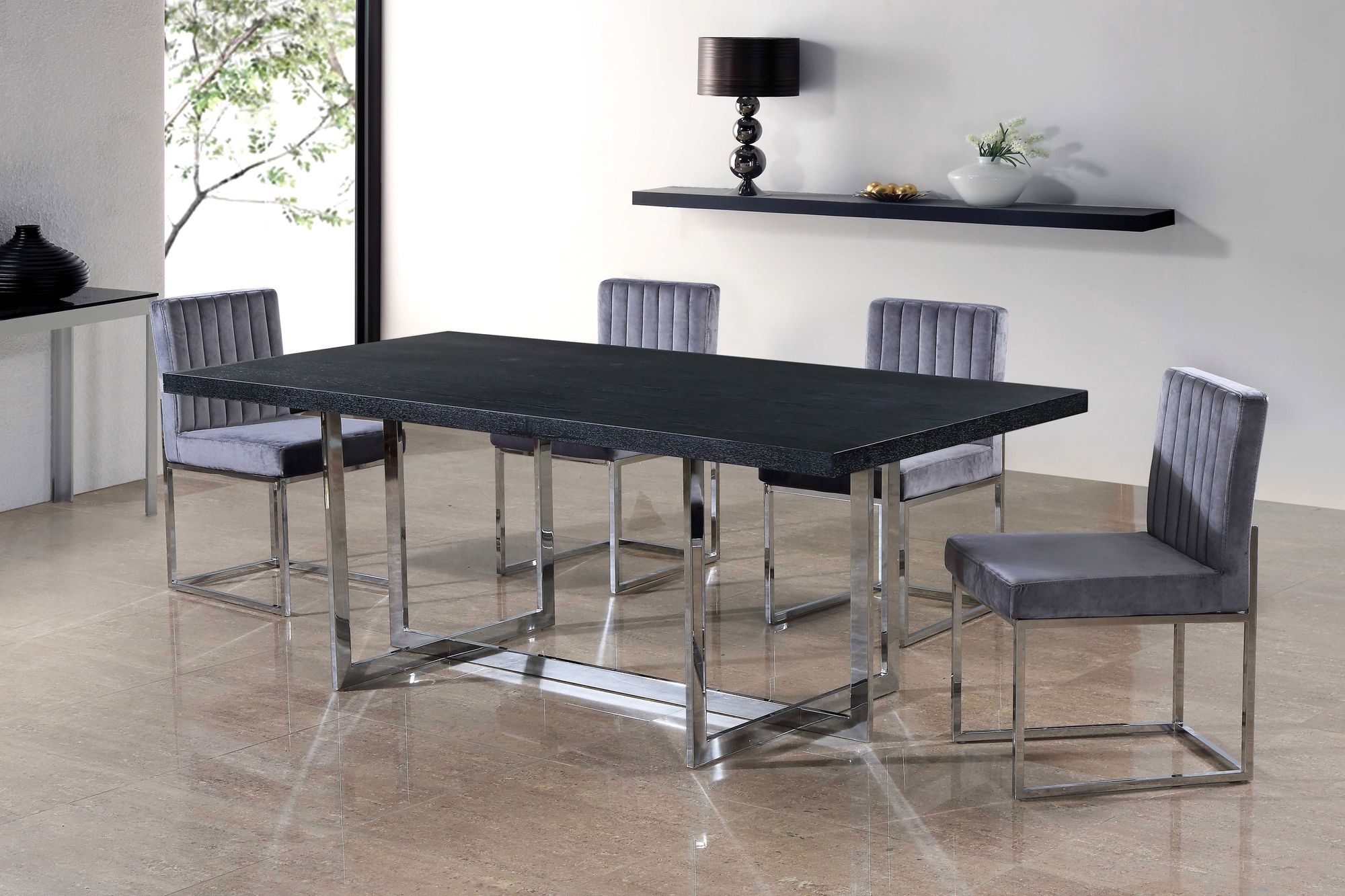 Giselle Velvet Dining Chair with Metal Frame