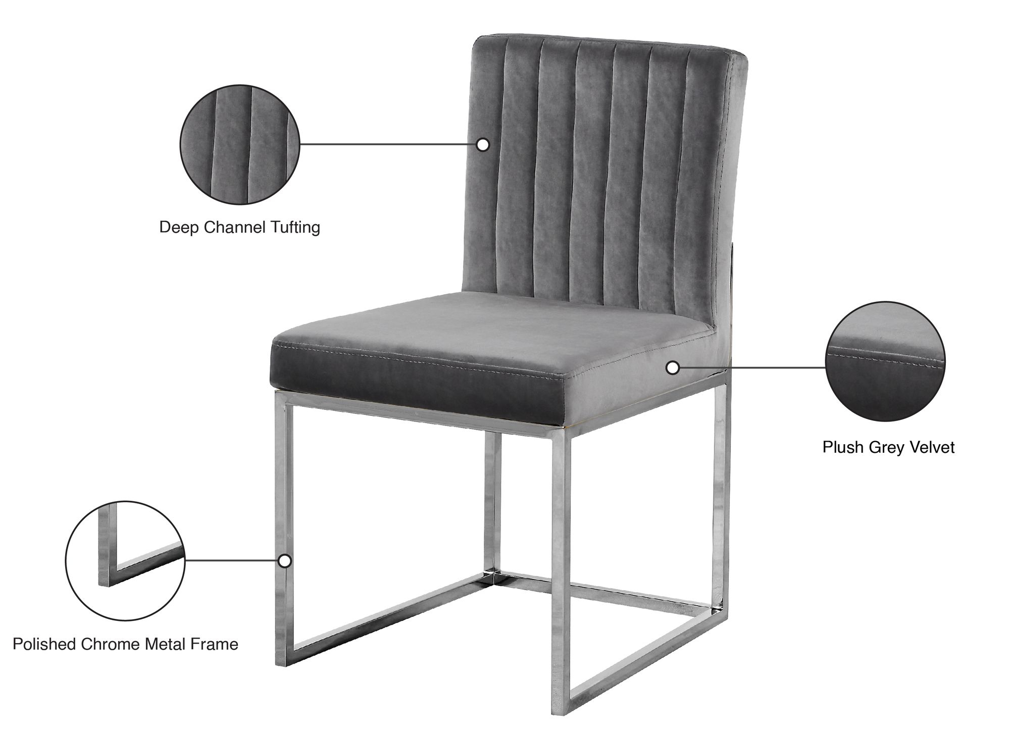 Giselle Velvet Dining Chair with Metal Frame