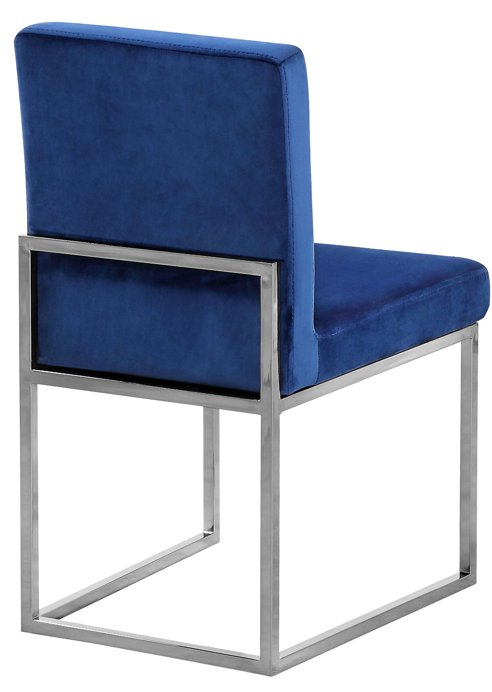 Giselle Velvet Dining Chair with Polished Chrome Metal Frame