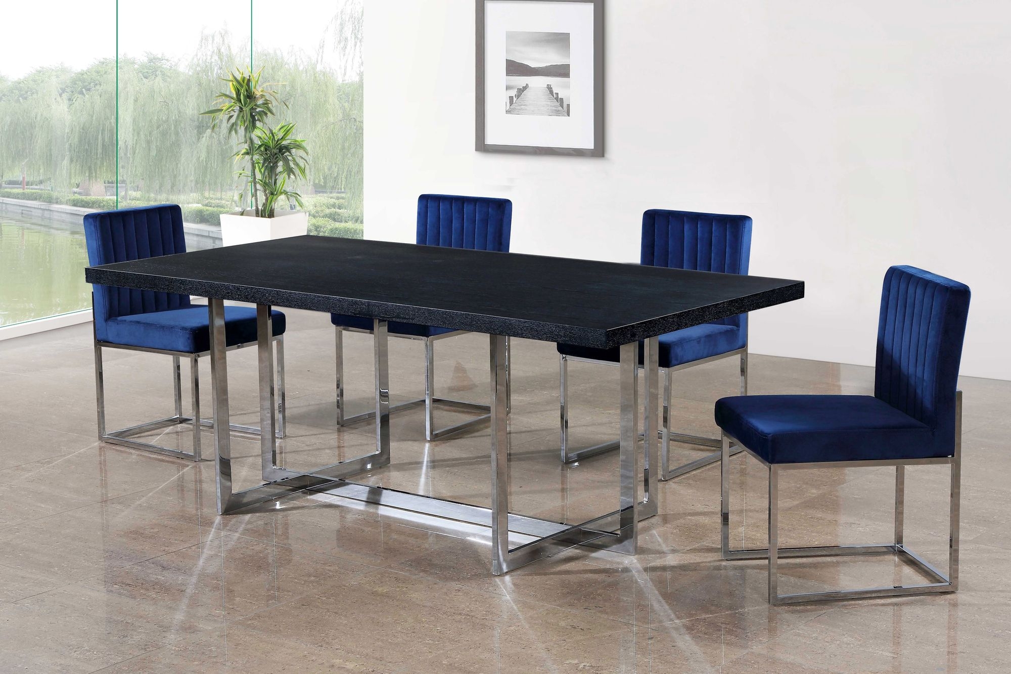 Giselle Velvet Dining Chair with Metal Frame