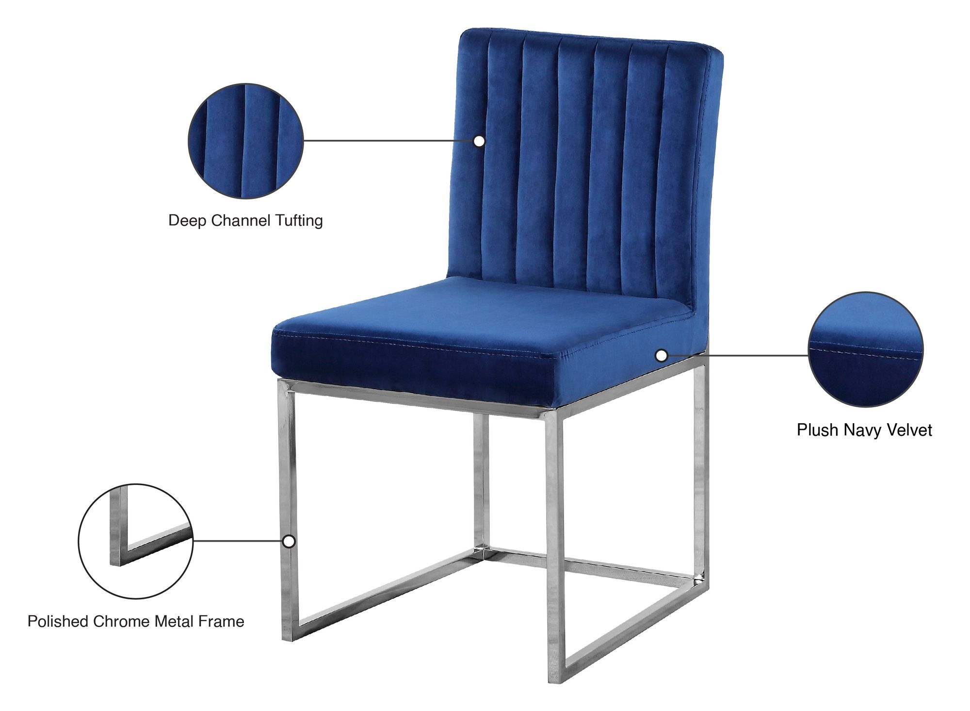 Giselle Velvet Dining Chair with Metal Frame