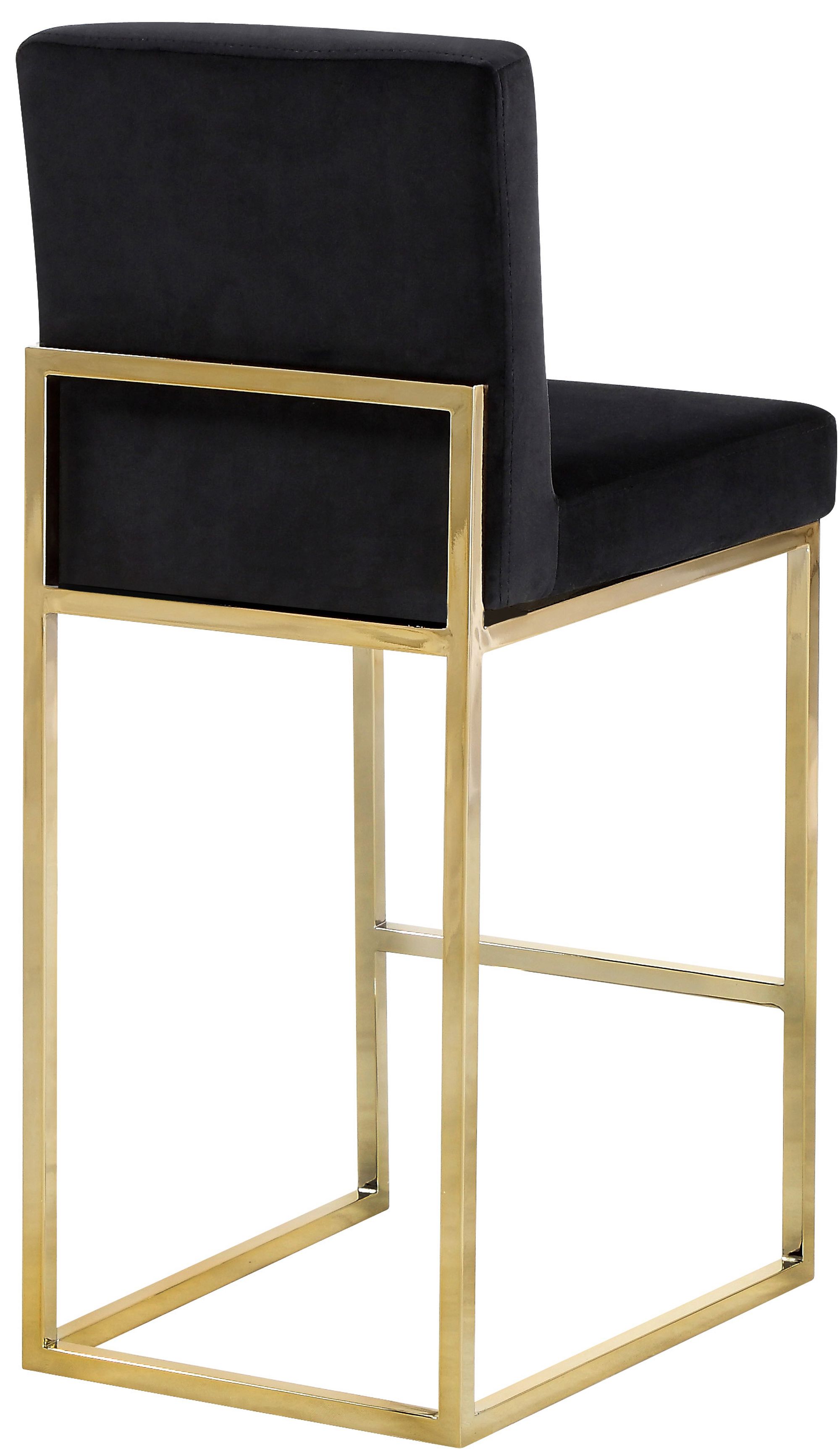 Giselle Velvet Counter Stool with Polished Gold Metal Frame