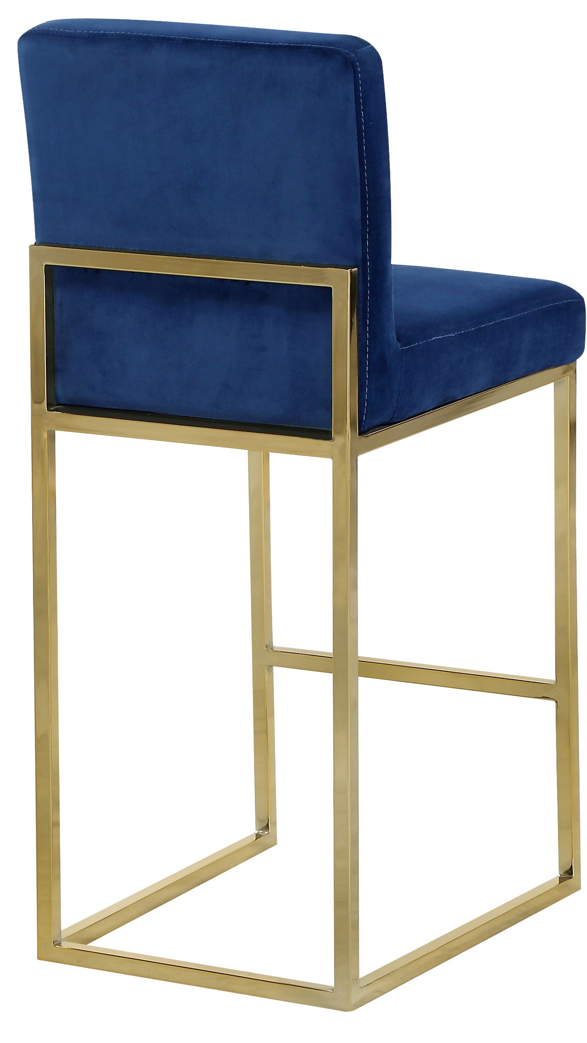 Giselle Velvet Counter Stool with Polished Gold Metal Frame
