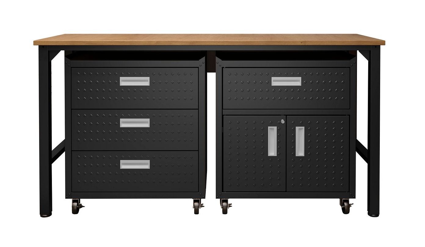 Fortress 3-Piece Textured Metal Garage Storage Set, Composition 5