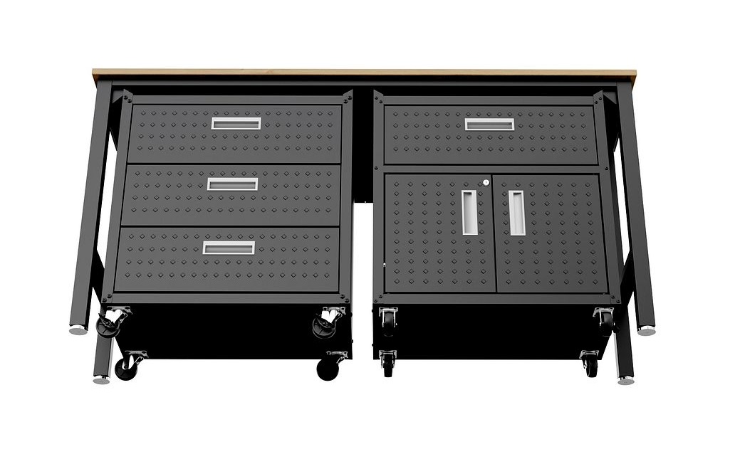 Fortress 3-Piece Textured Metal Garage Storage Set, Composition 5