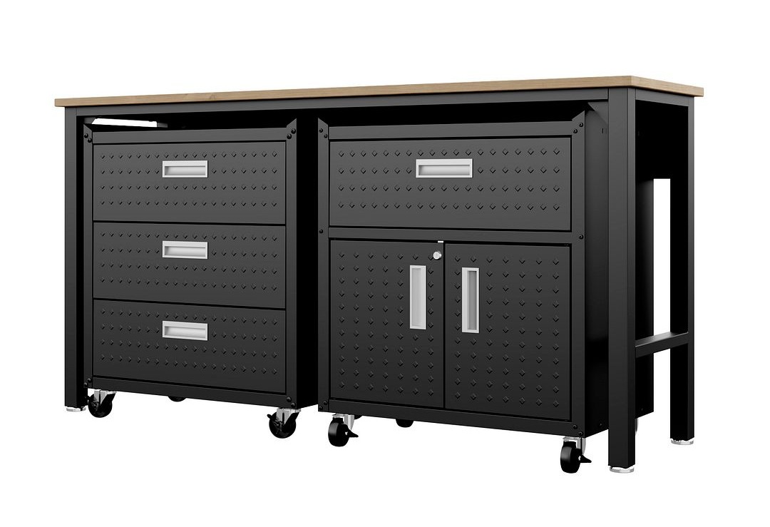 Fortress 3-Piece Textured Metal Garage Storage Set, Composition 5