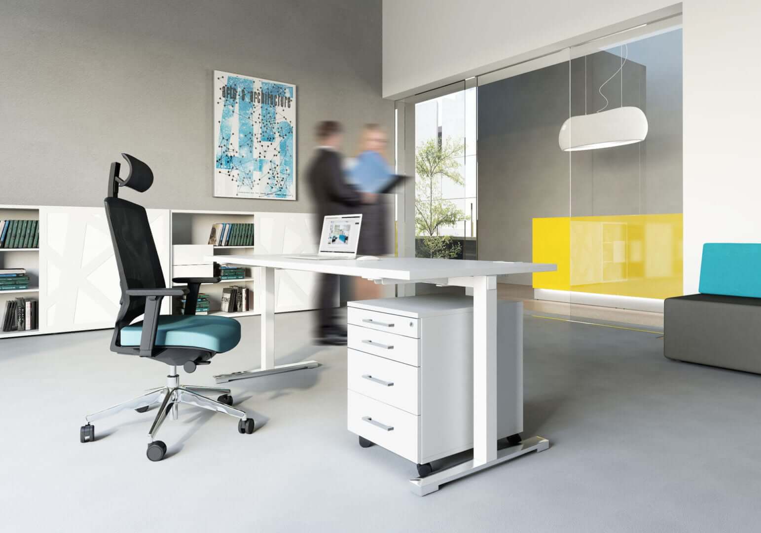 YAN_T 63" MFC Top Rectangular Office Desk