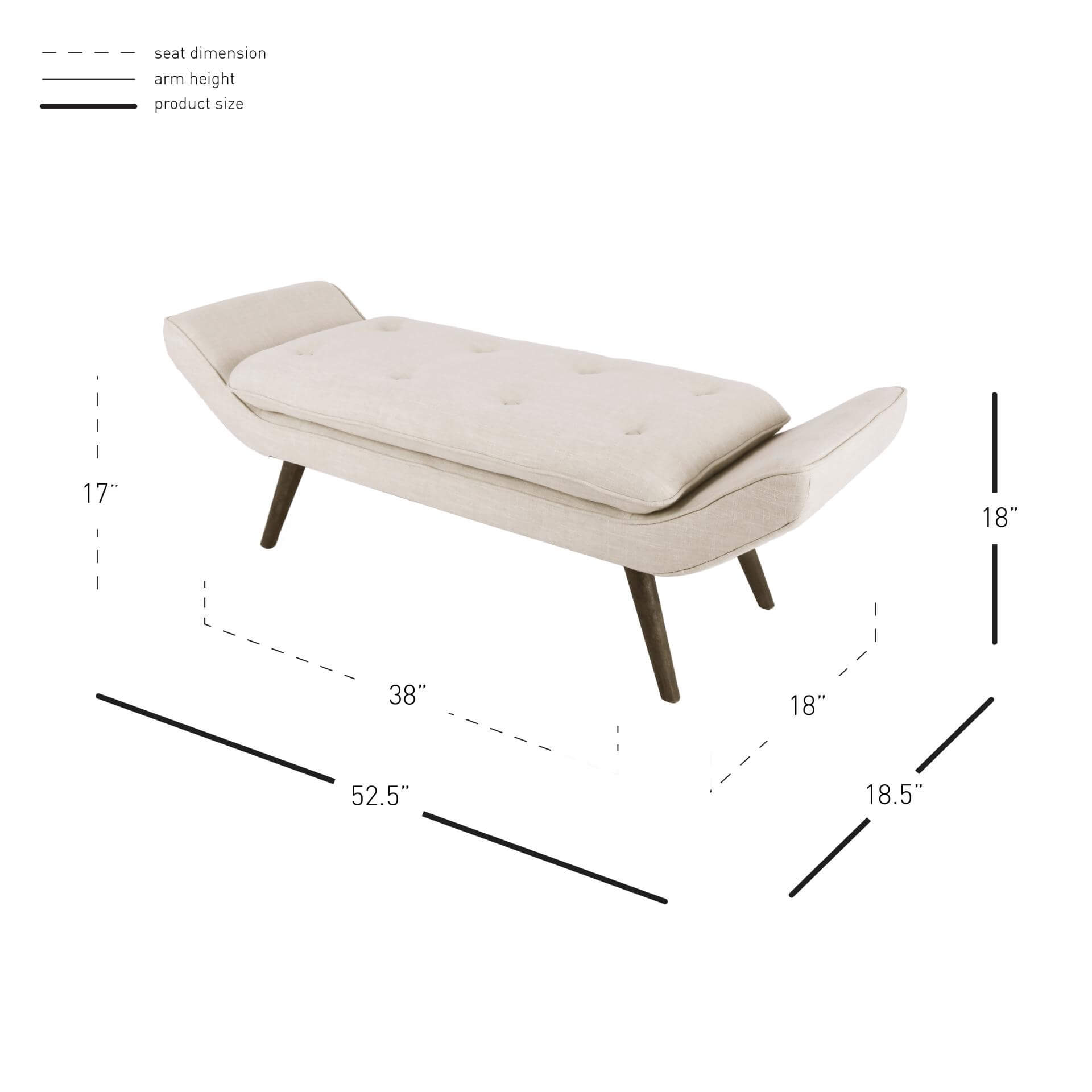 Newcastle KD Fabric Tufted Bench