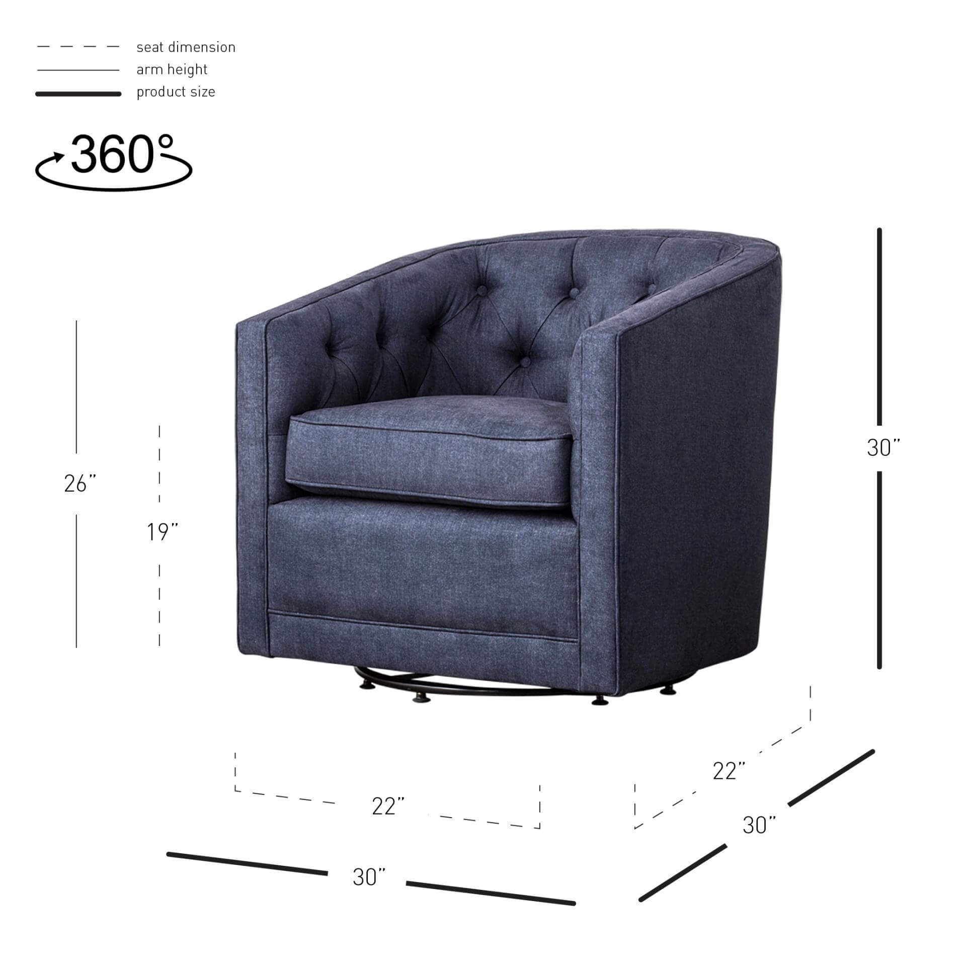 Walsh Fabric Swivel Chair