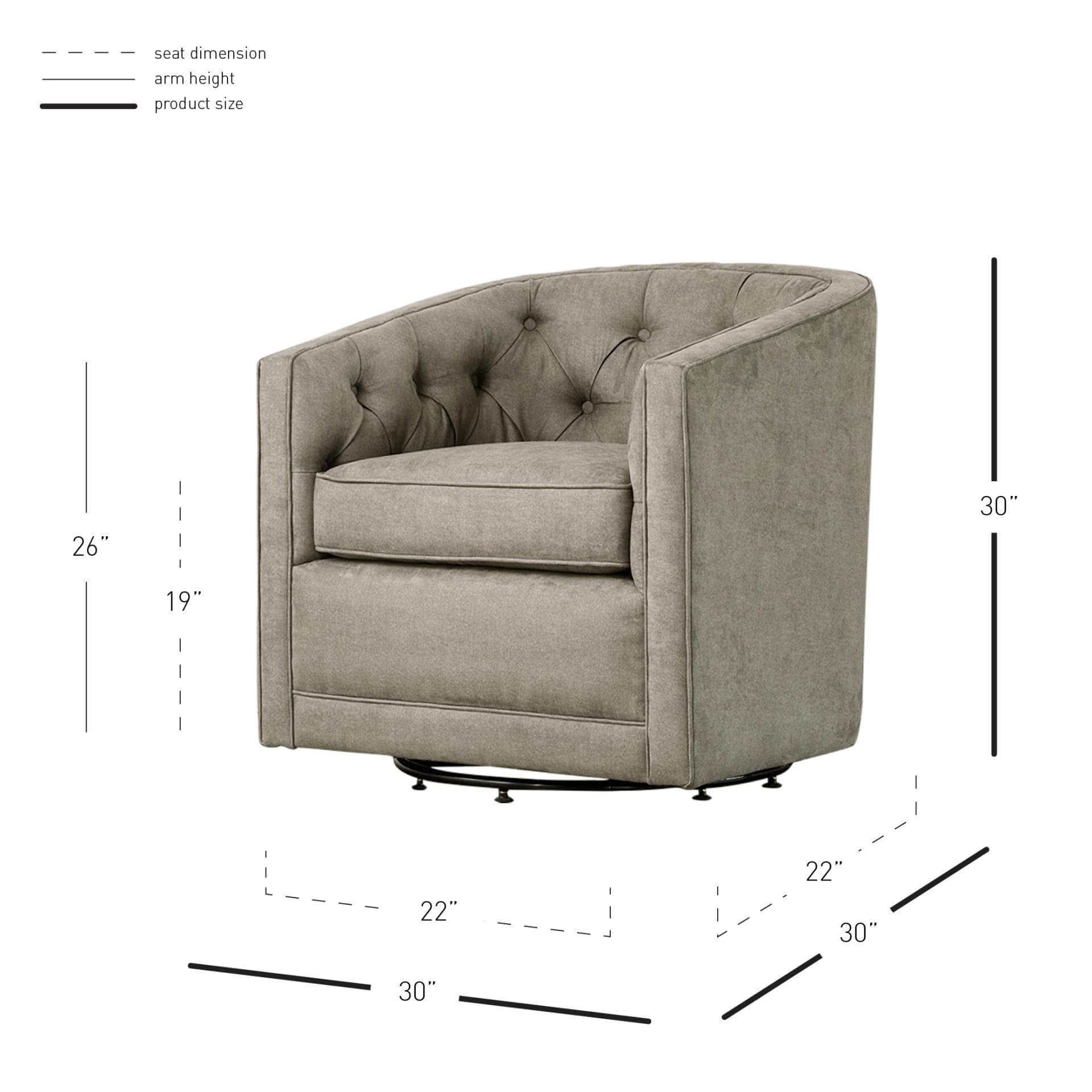 Walsh Fabric Swivel Chair