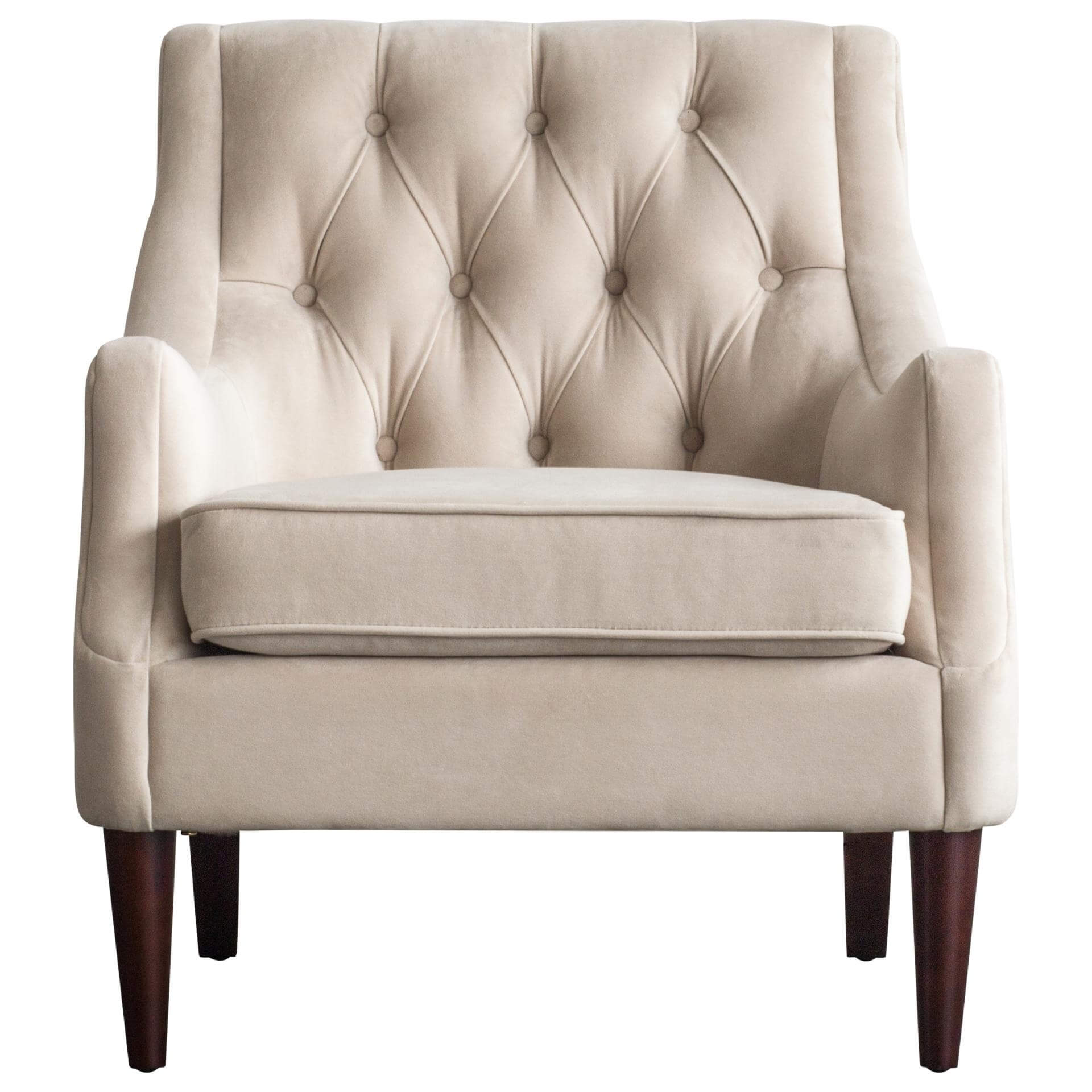 Marlene KD Velvet Fabric Tufted Accent Chair