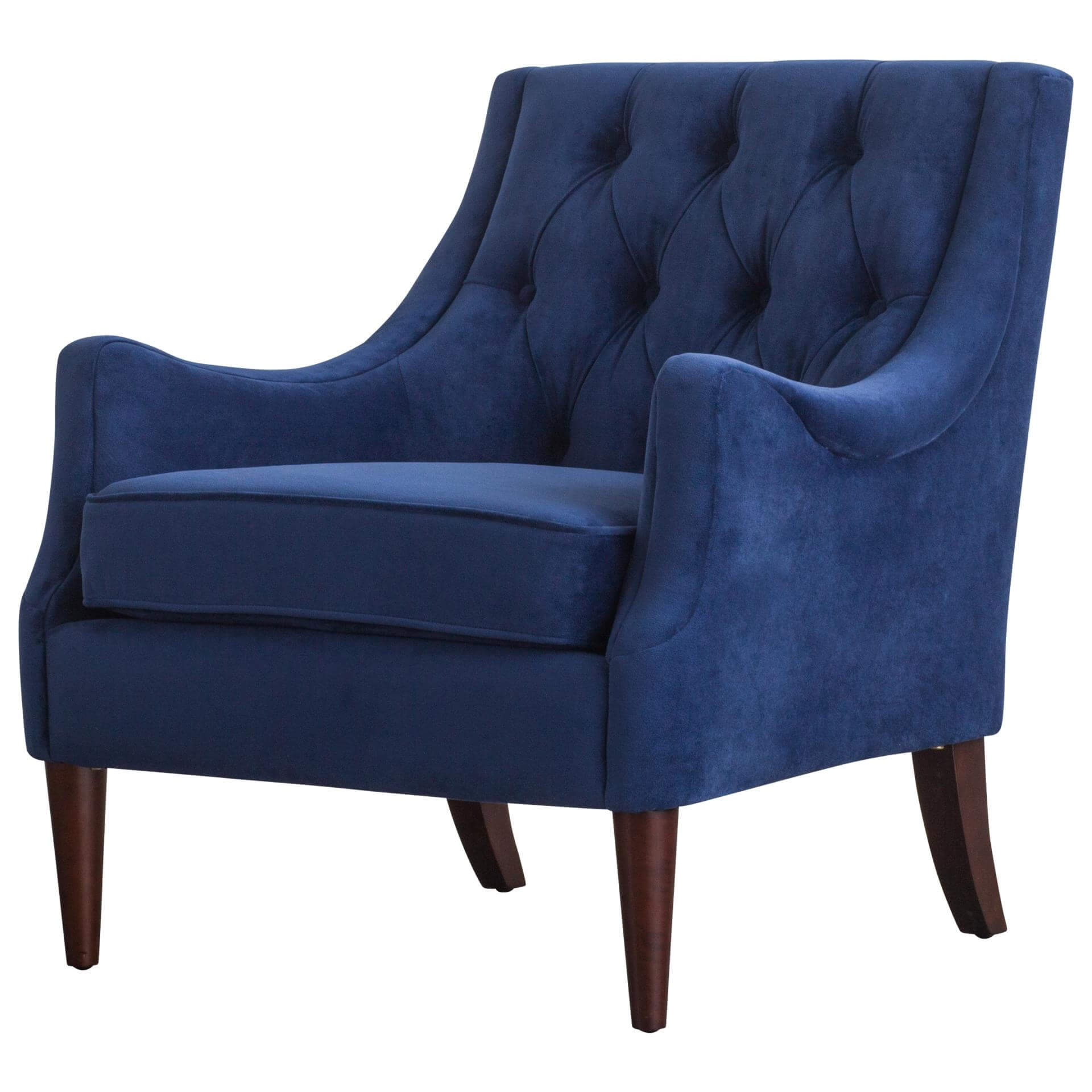 Marlene KD Velvet Fabric Tufted Accent Chair