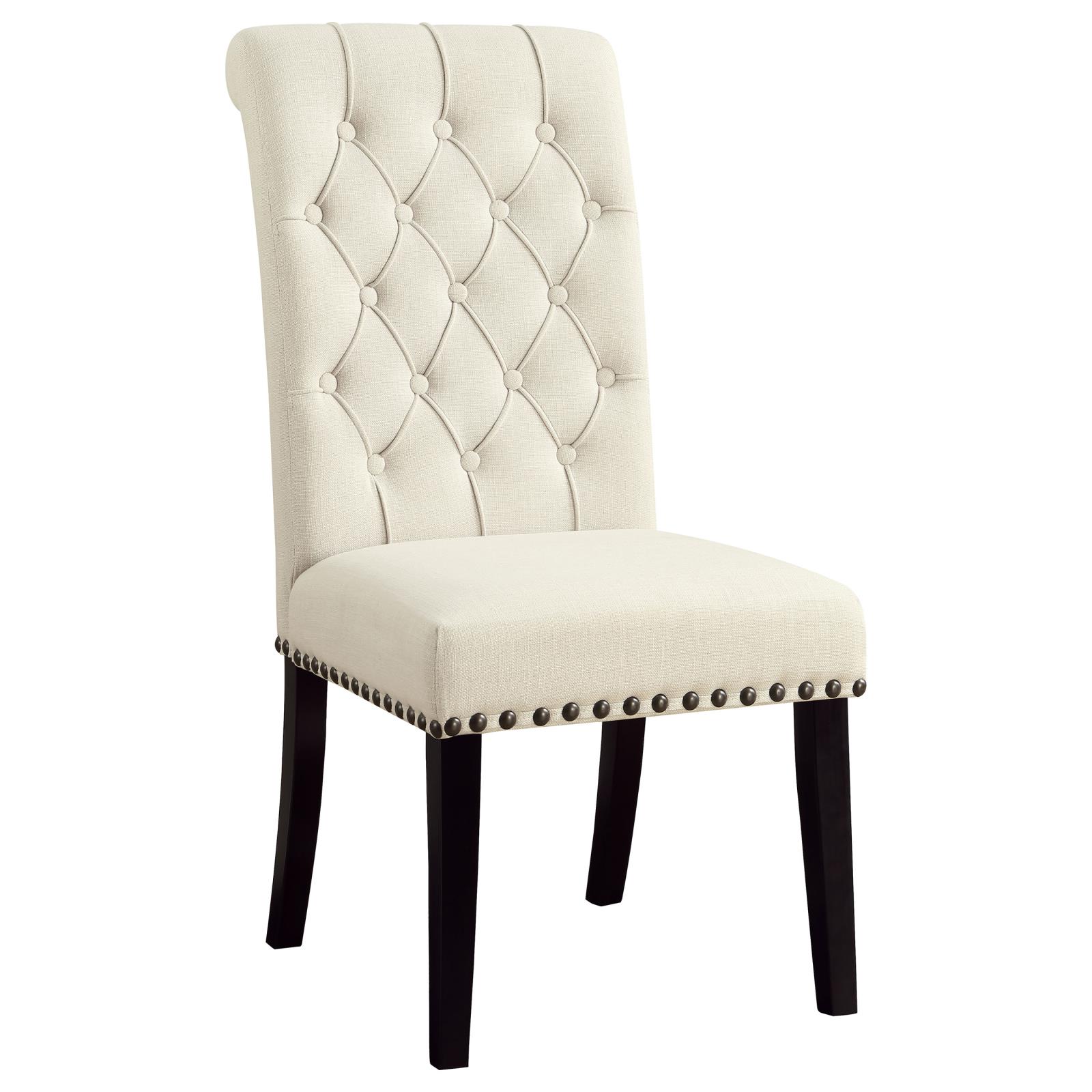 Alana Tufted Back Fabric Side Chair with Nailhead Trim