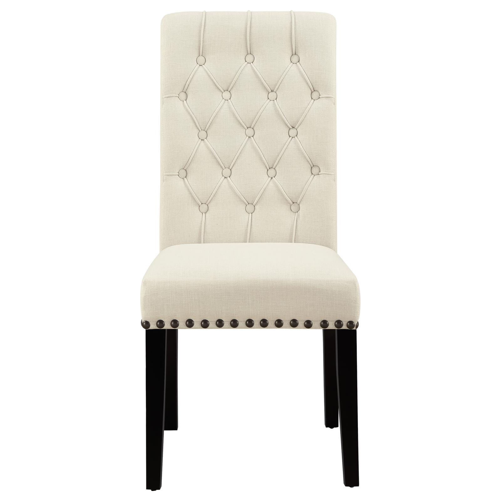 Alana Tufted Back Fabric Side Chair with Nailhead Trim