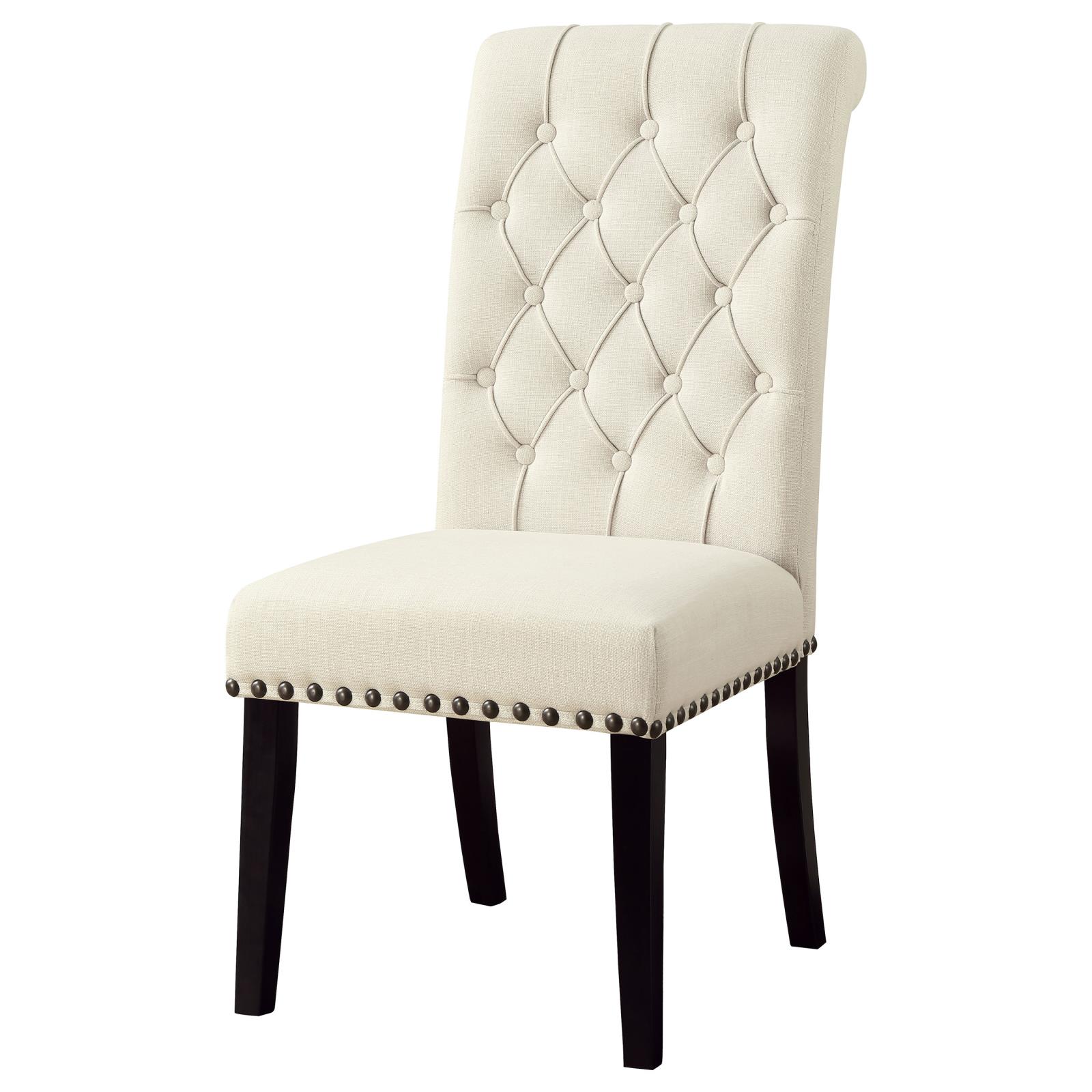 Alana Tufted Back Fabric Side Chair with Nailhead Trim
