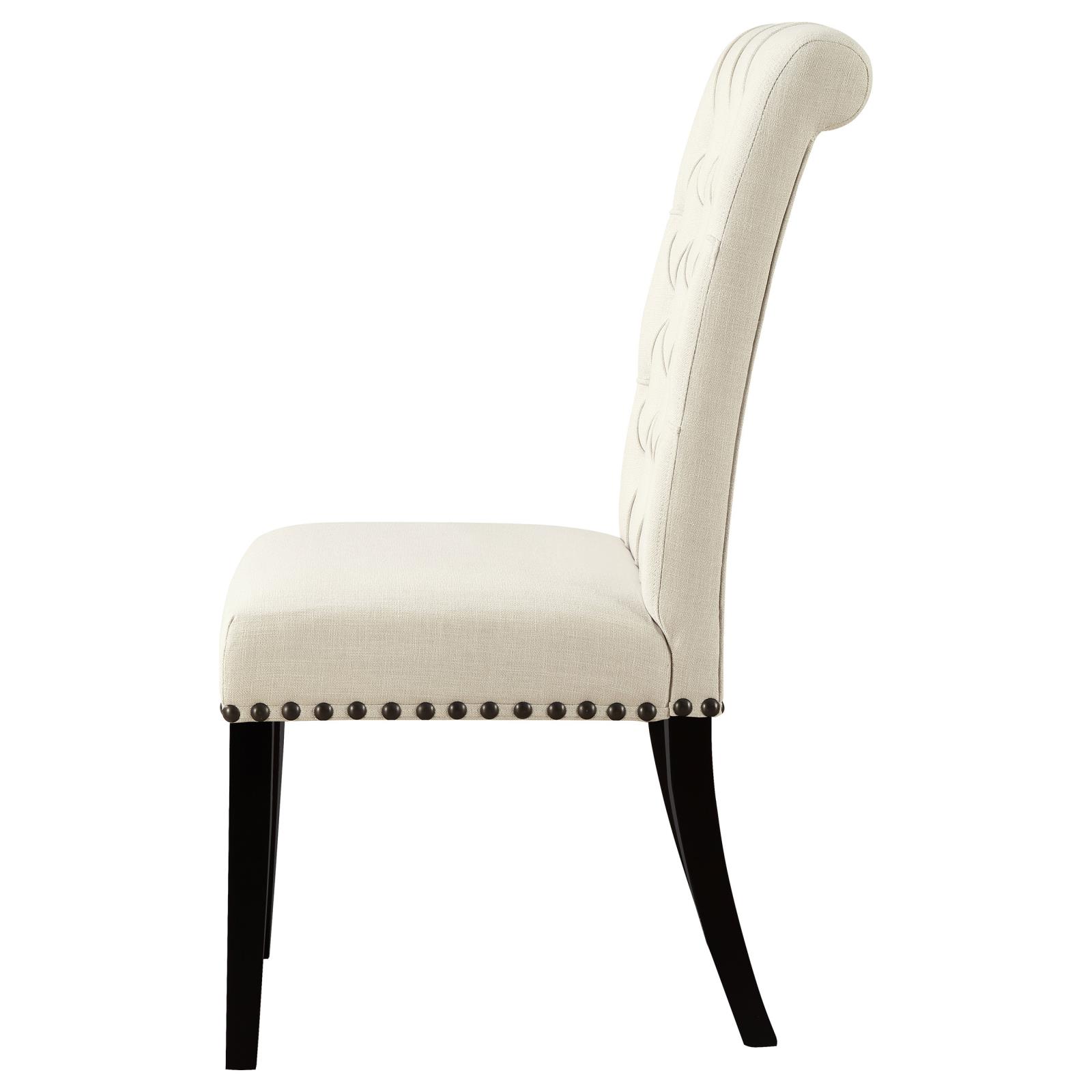 Alana Tufted Back Fabric Side Chair with Nailhead Trim
