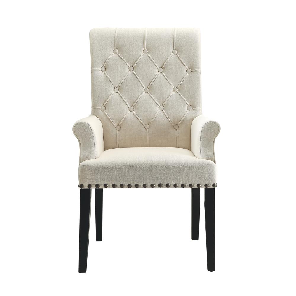 Alana Tufted Back Fabric Arm Chair with Nailhead Trim