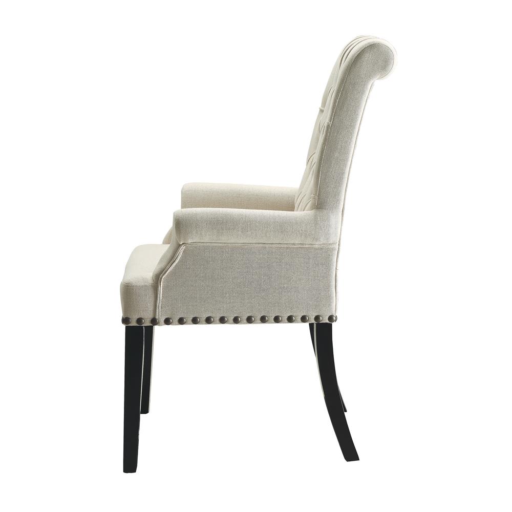 Alana Tufted Back Fabric Arm Chair with Nailhead Trim