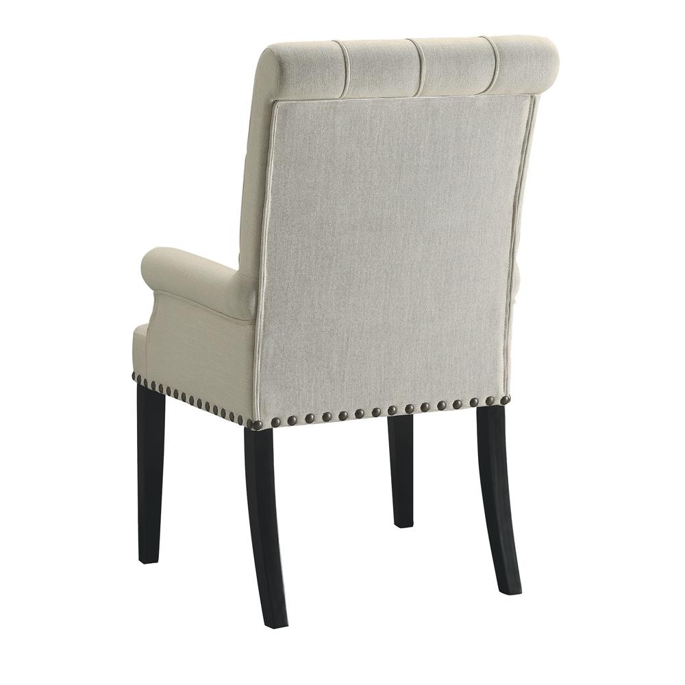 Alana Tufted Back Fabric Arm Chair with Nailhead Trim
