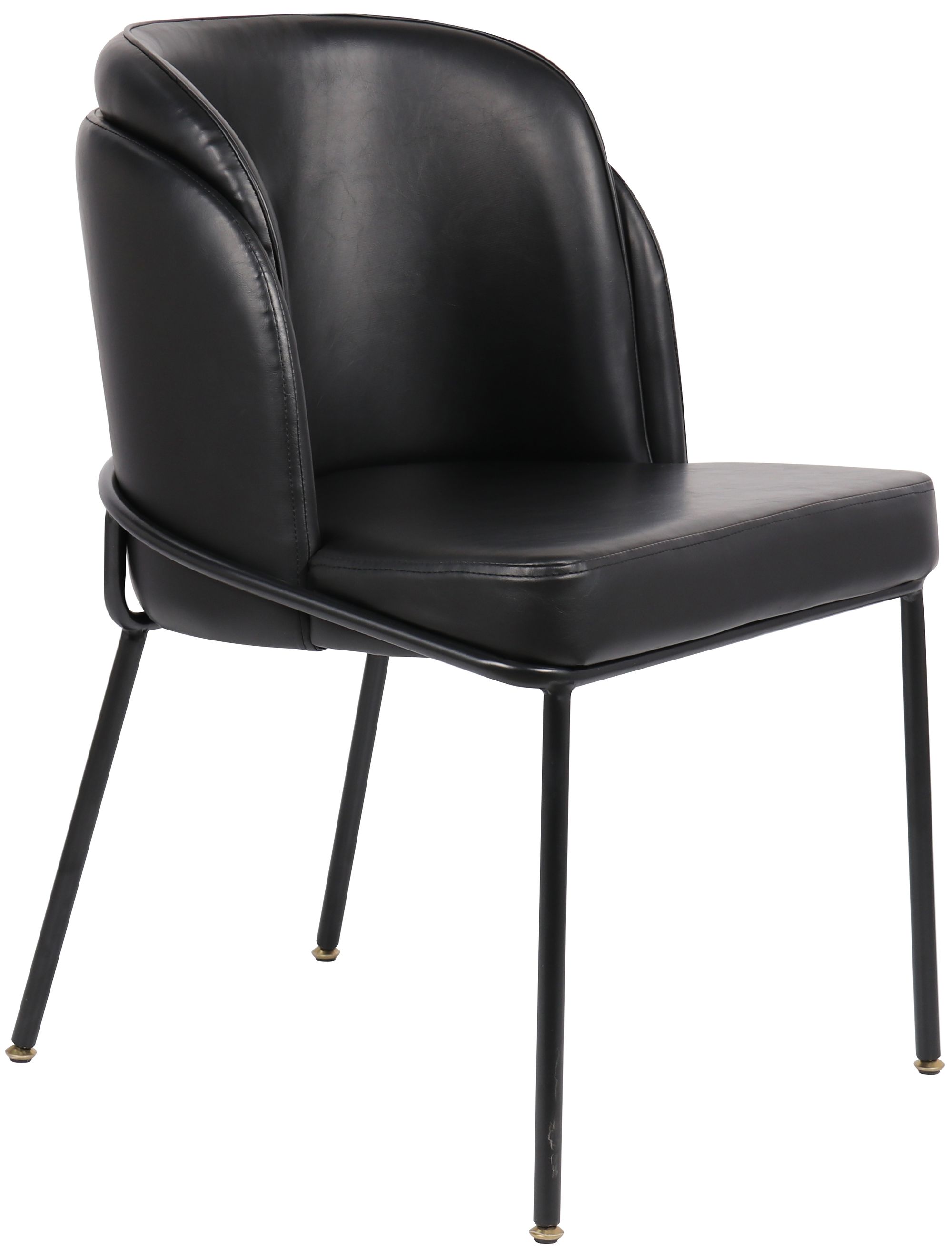 Jagger Faux Leather Dining Chair with Matte Black Iron Legs
