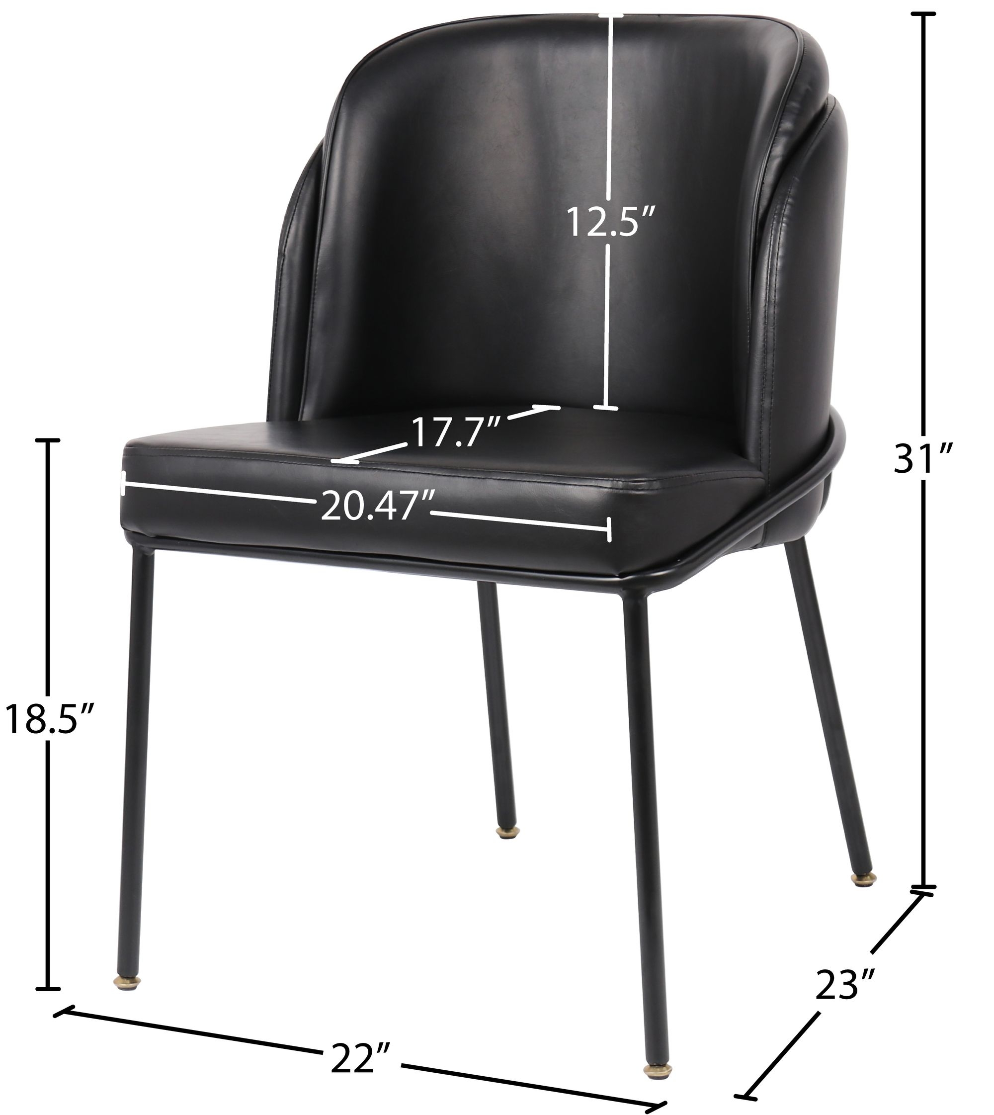 Jagger Faux Leather Dining Chair with Iron Legs