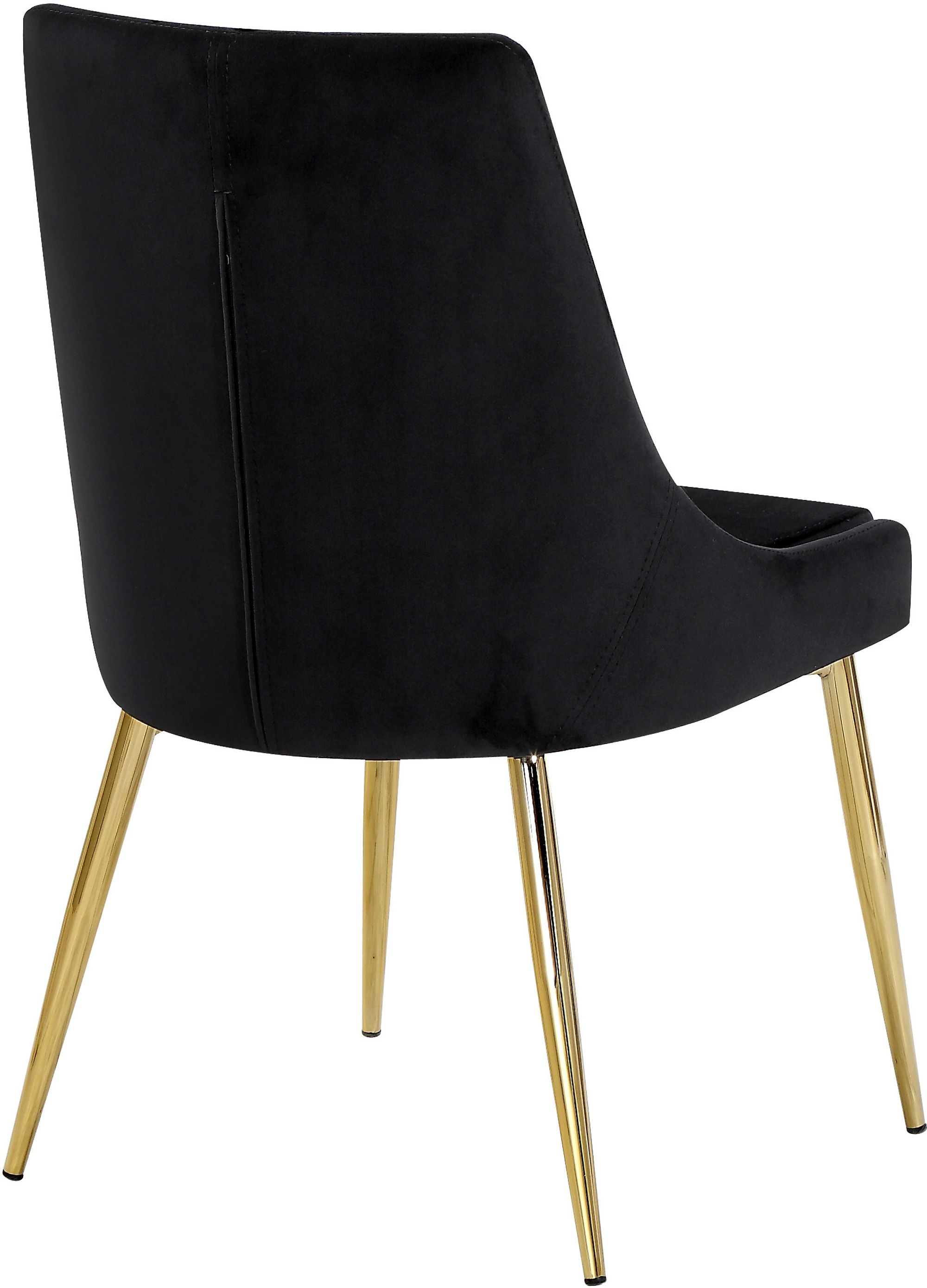 Karina Velvet Dining Chair with Polished Metal Frame
