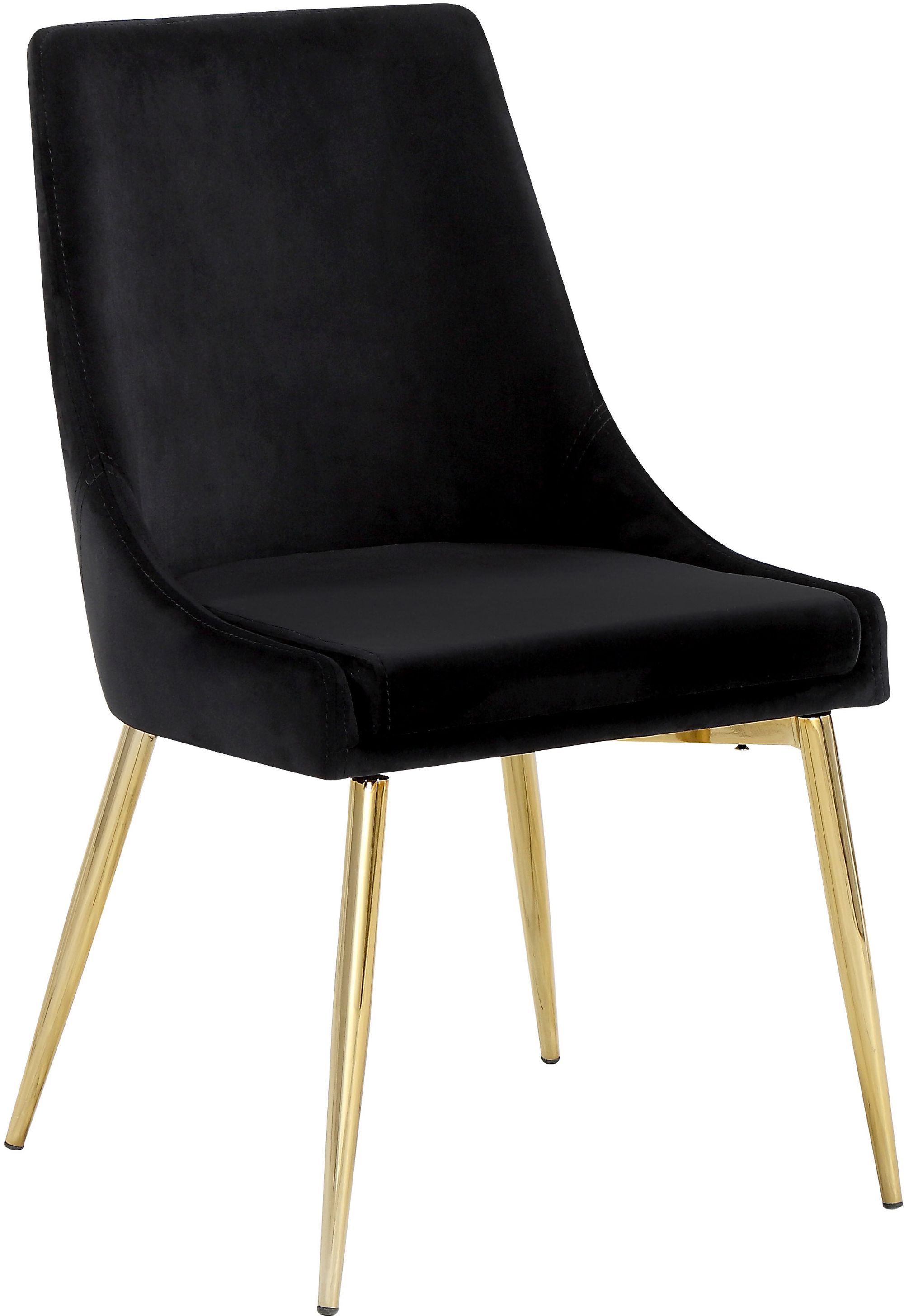 Karina Velvet Dining Chair with Polished Gold Metal Frame