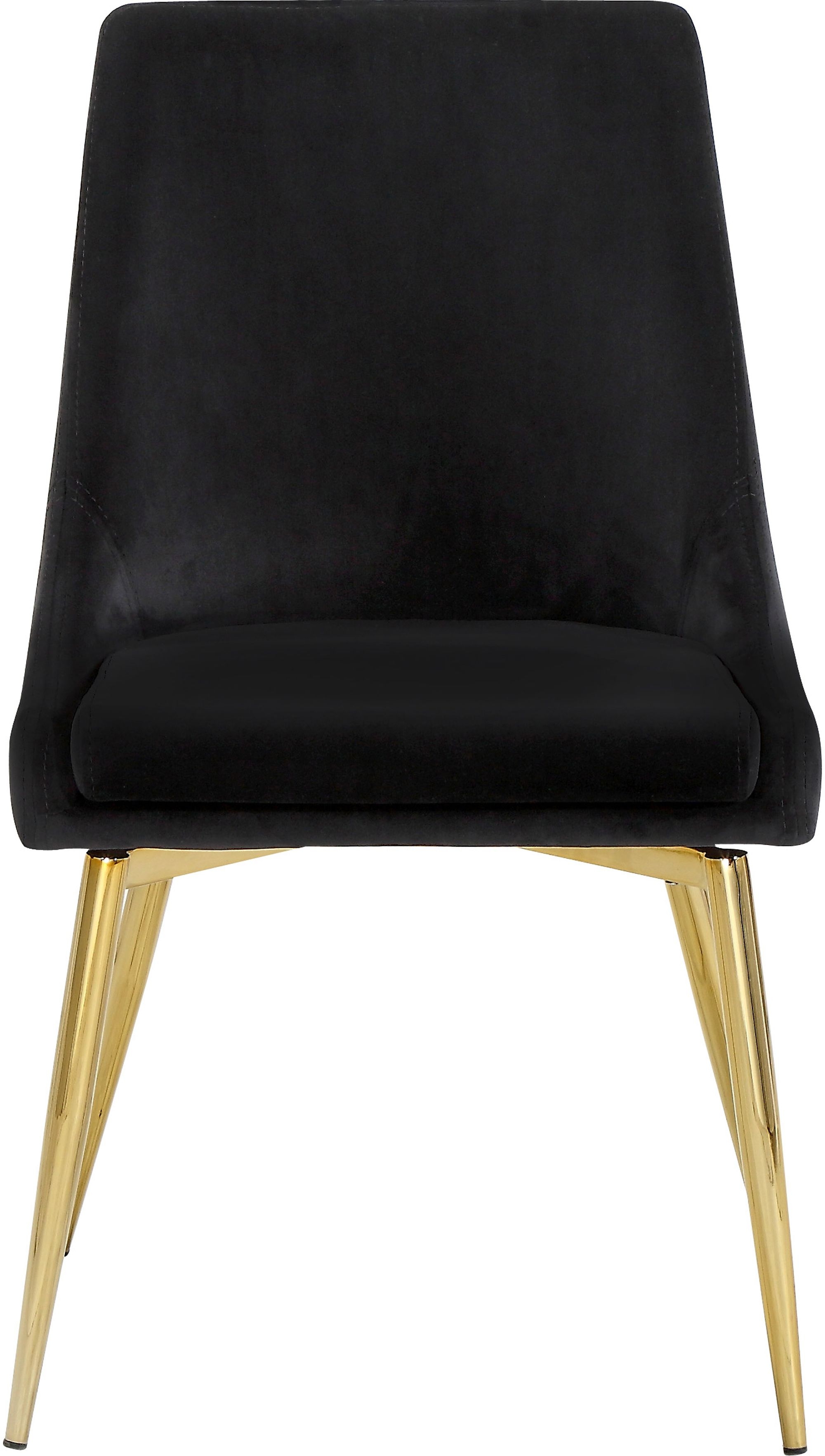 Karina Velvet Dining Chair with Polished Metal Frame