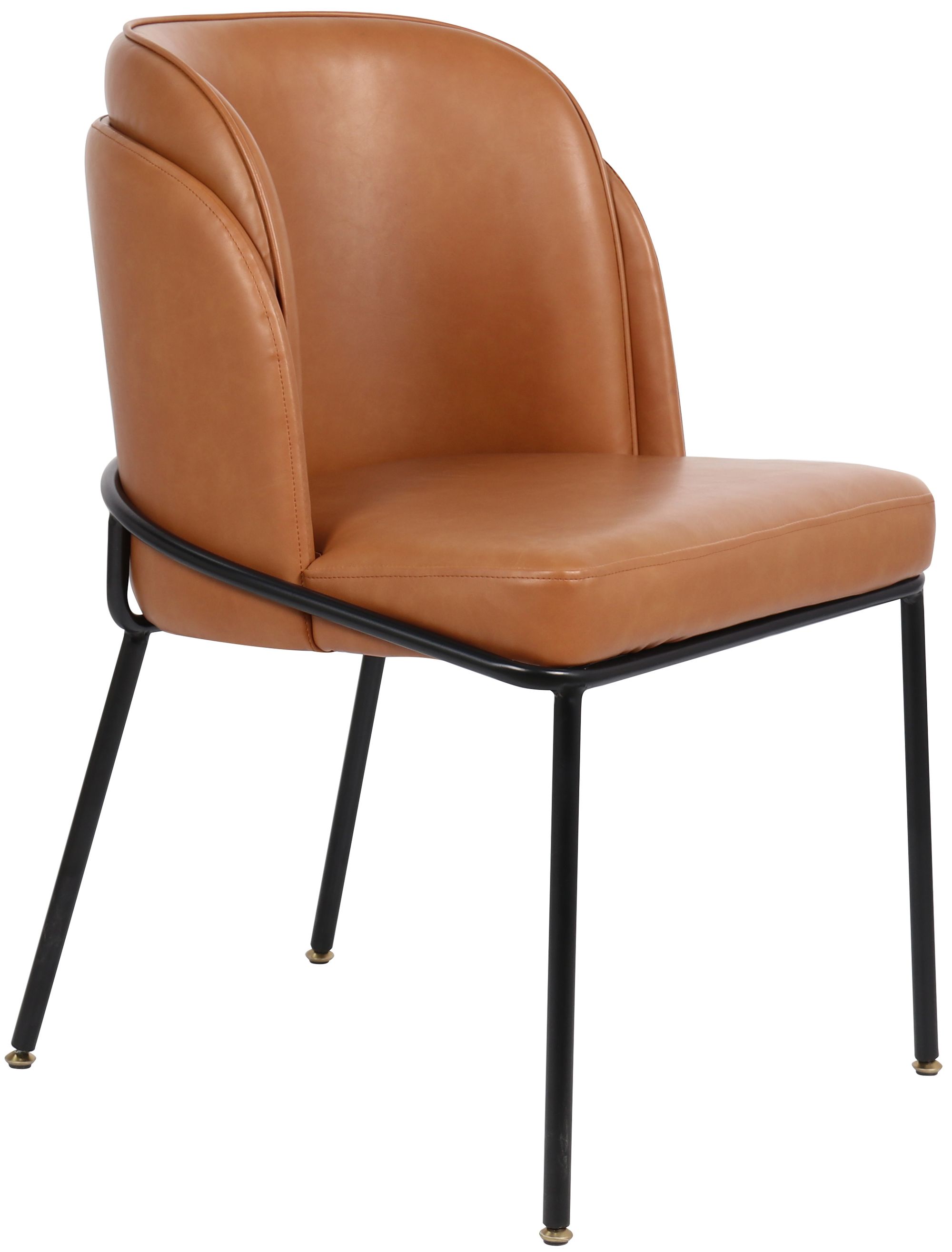 Jagger Faux Leather Dining Chair with Matte Black Iron Legs