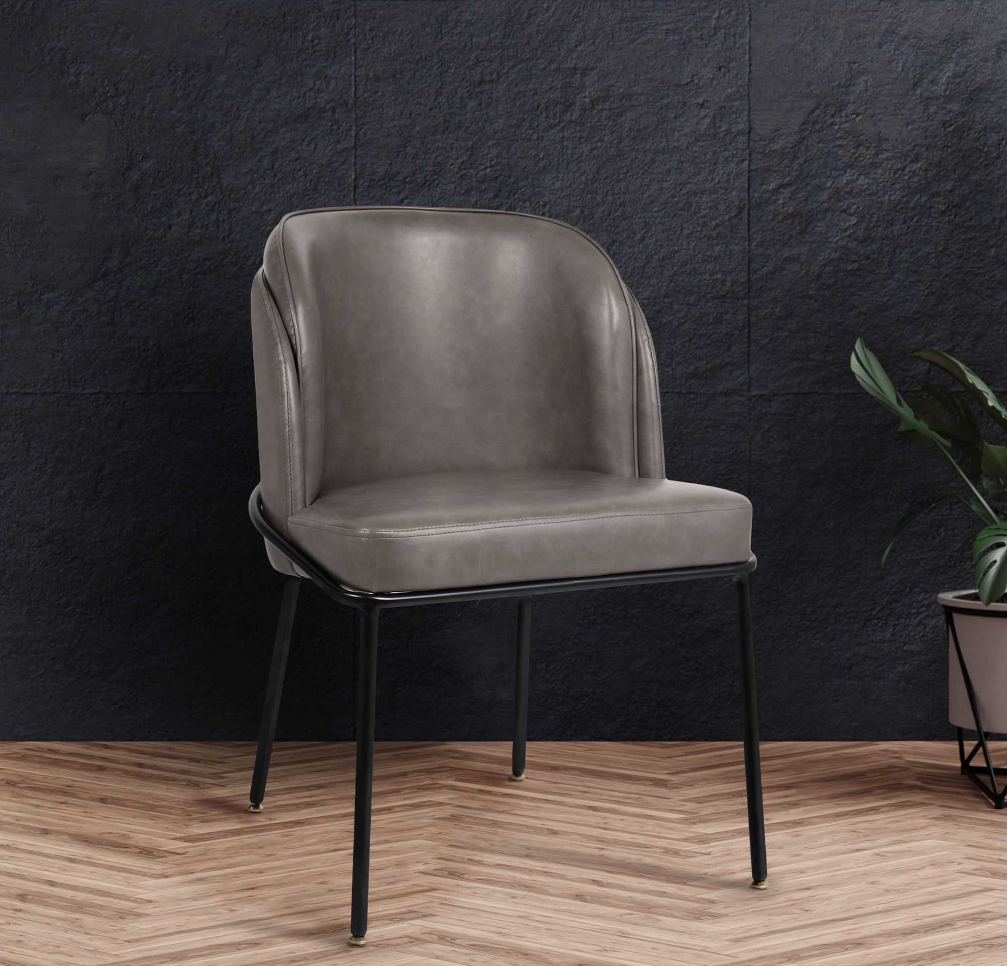 Jagger Faux Leather Dining Chair with Iron Legs
