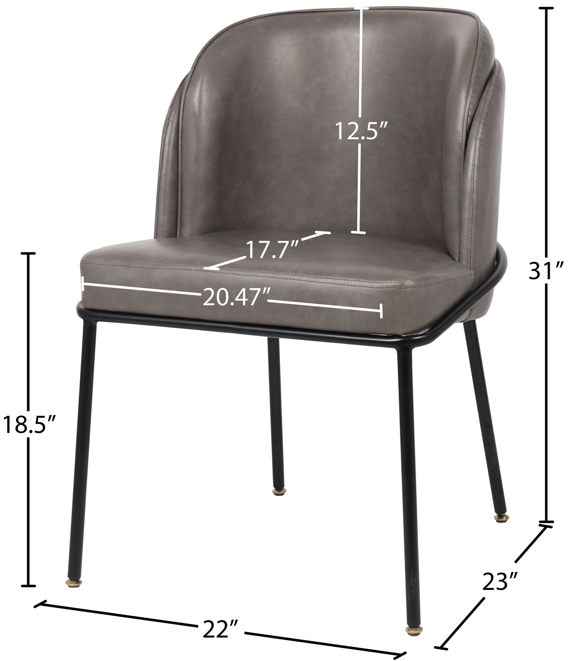 Jagger Faux Leather Dining Chair with Matte Black Iron Legs
