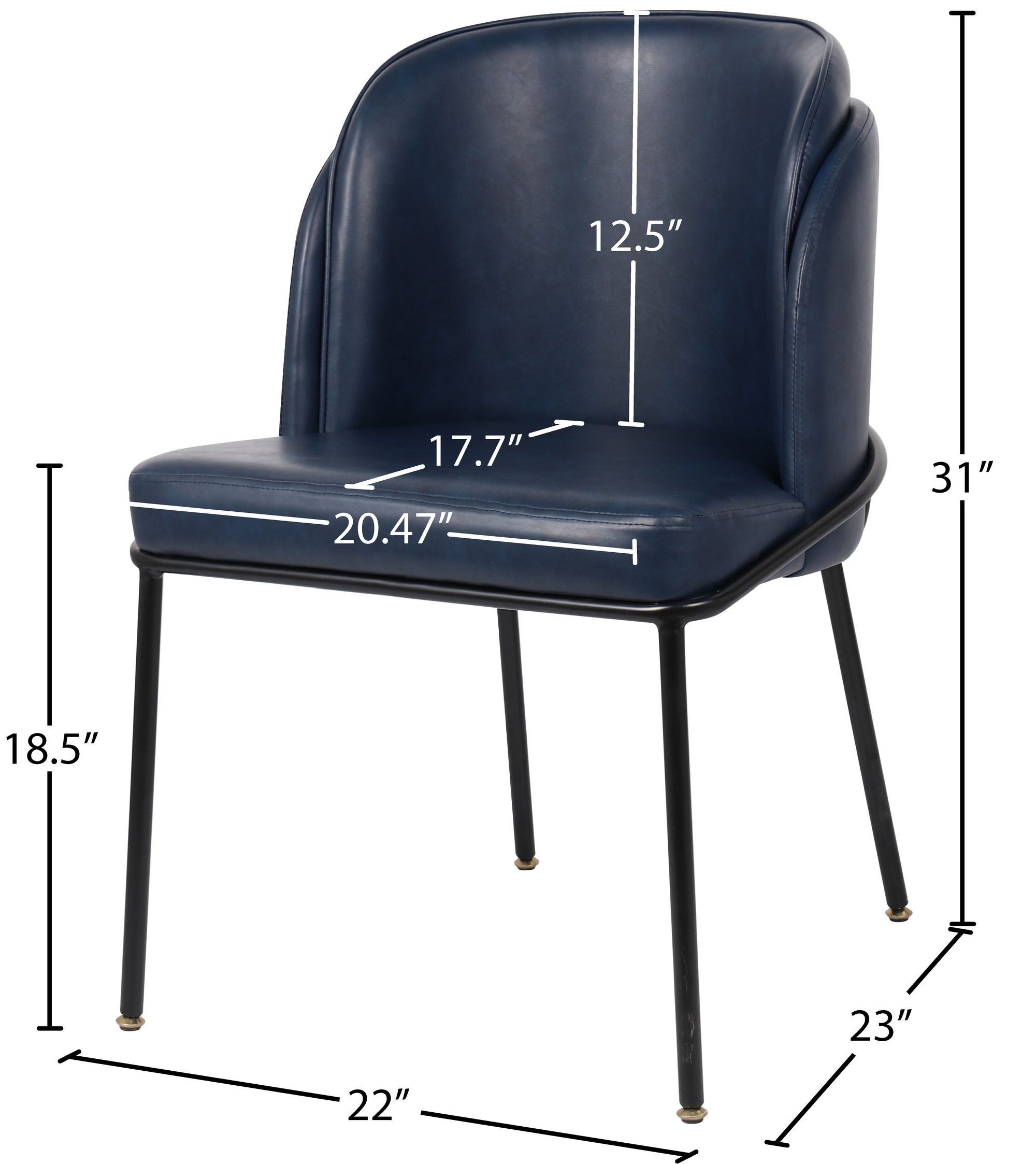 Jagger Faux Leather Dining Chair with Iron Legs