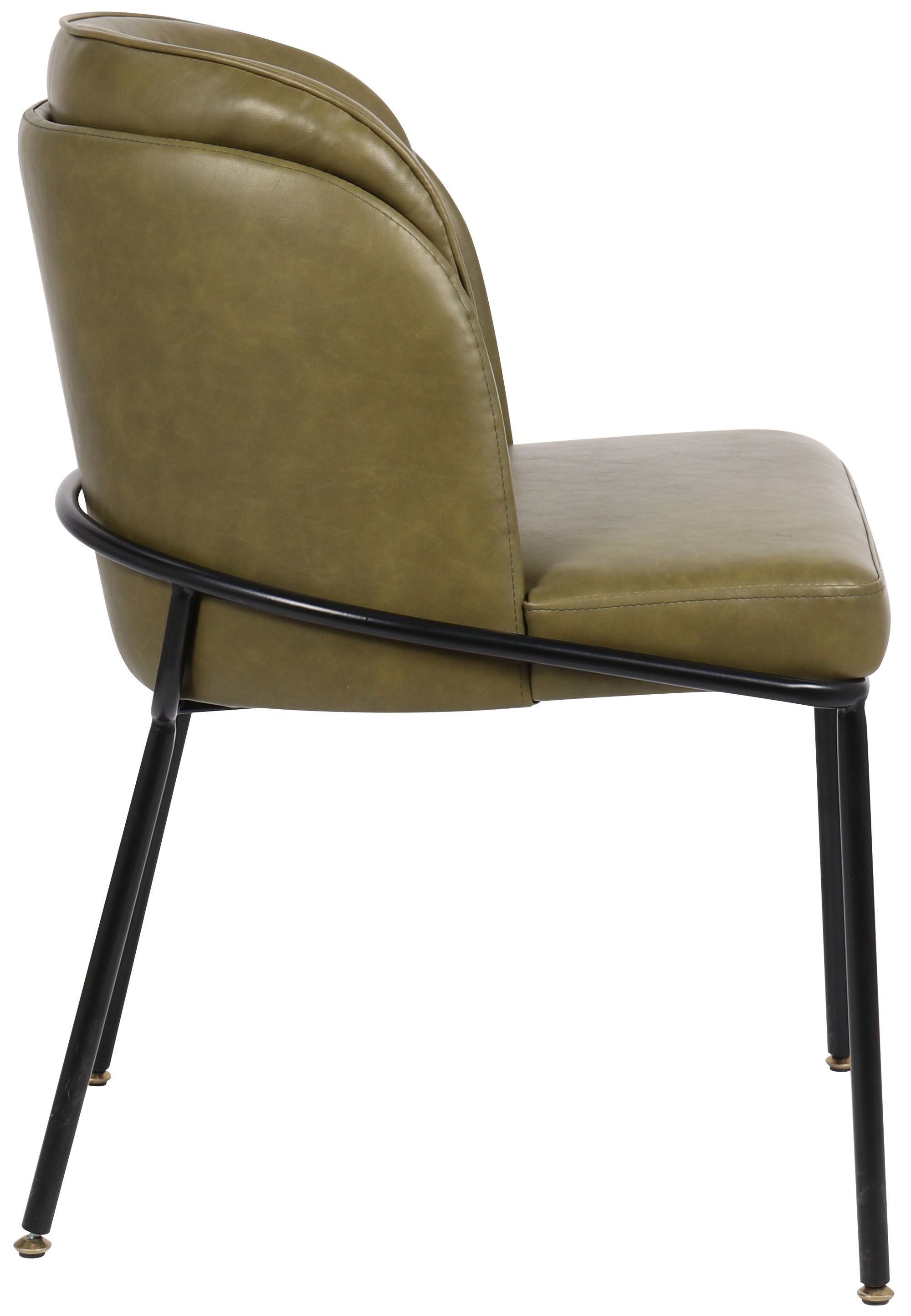 Jagger Faux Leather Dining Chair with Matte Black Iron Legs
