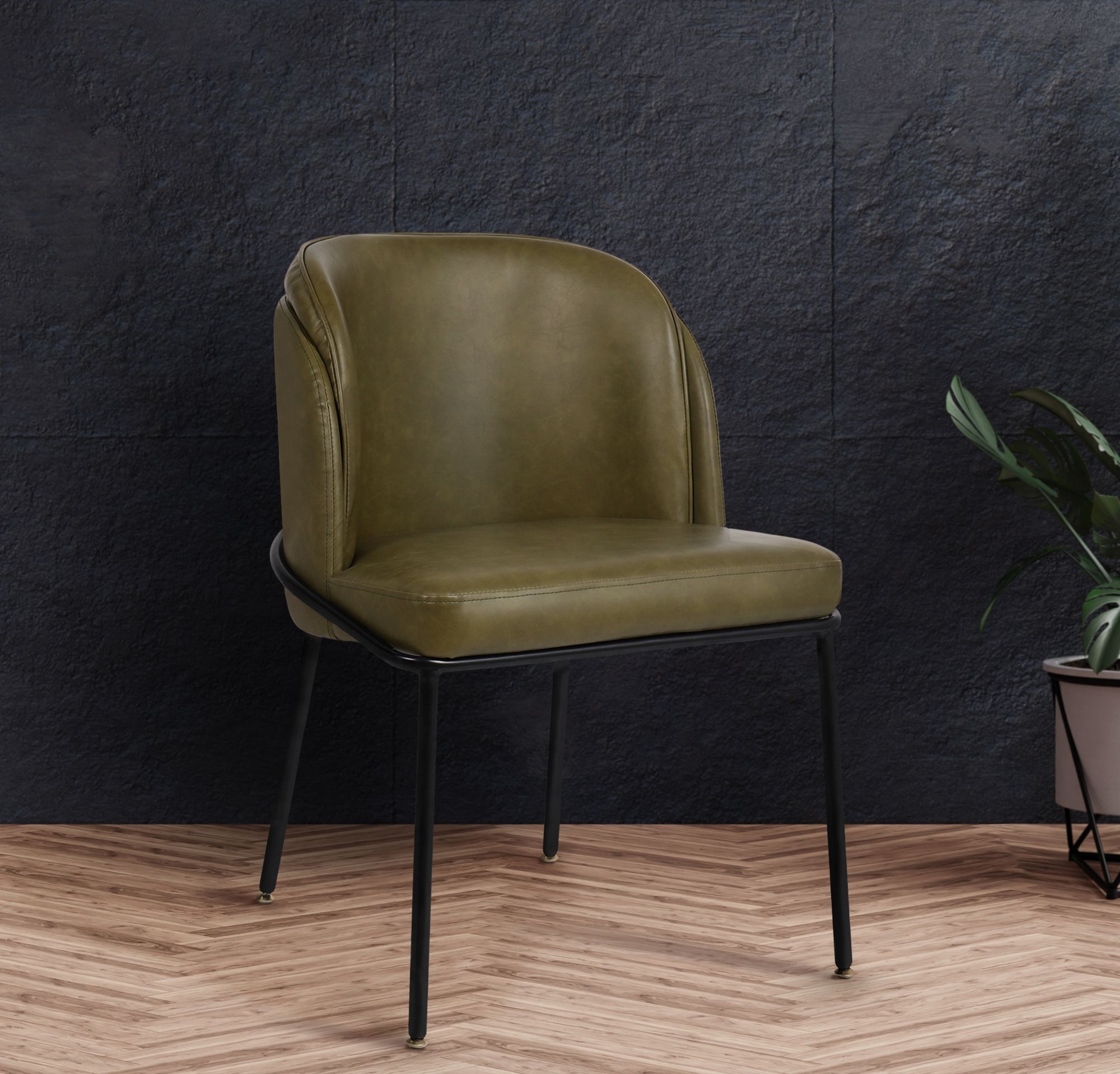 Jagger Faux Leather Dining Chair with Iron Legs