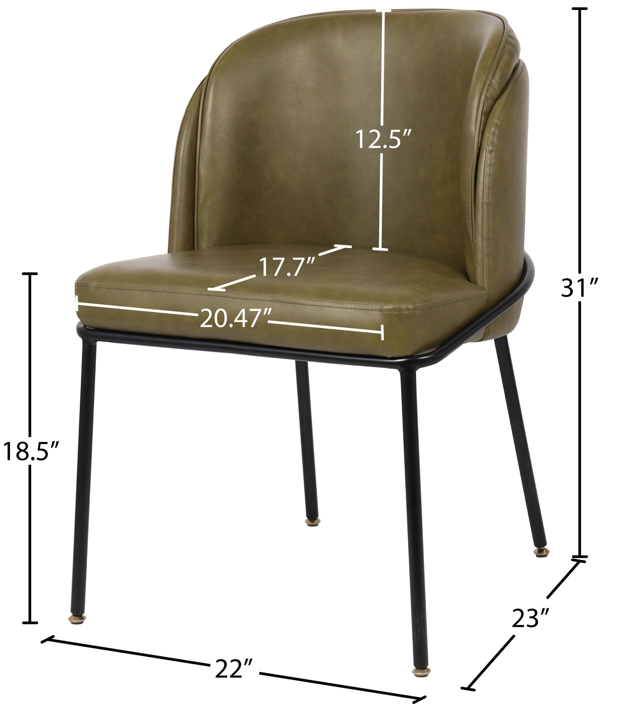 Jagger Faux Leather Dining Chair with Iron Legs