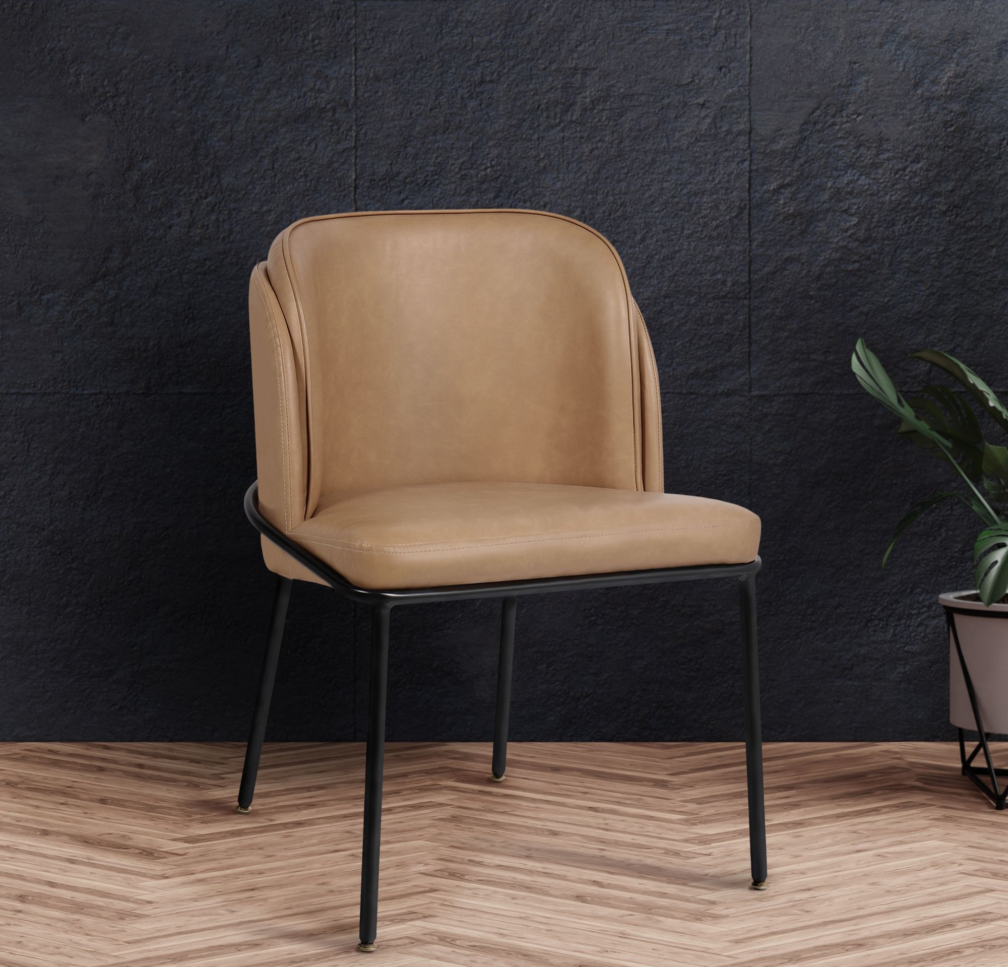Jagger Faux Leather Dining Chair with Iron Legs