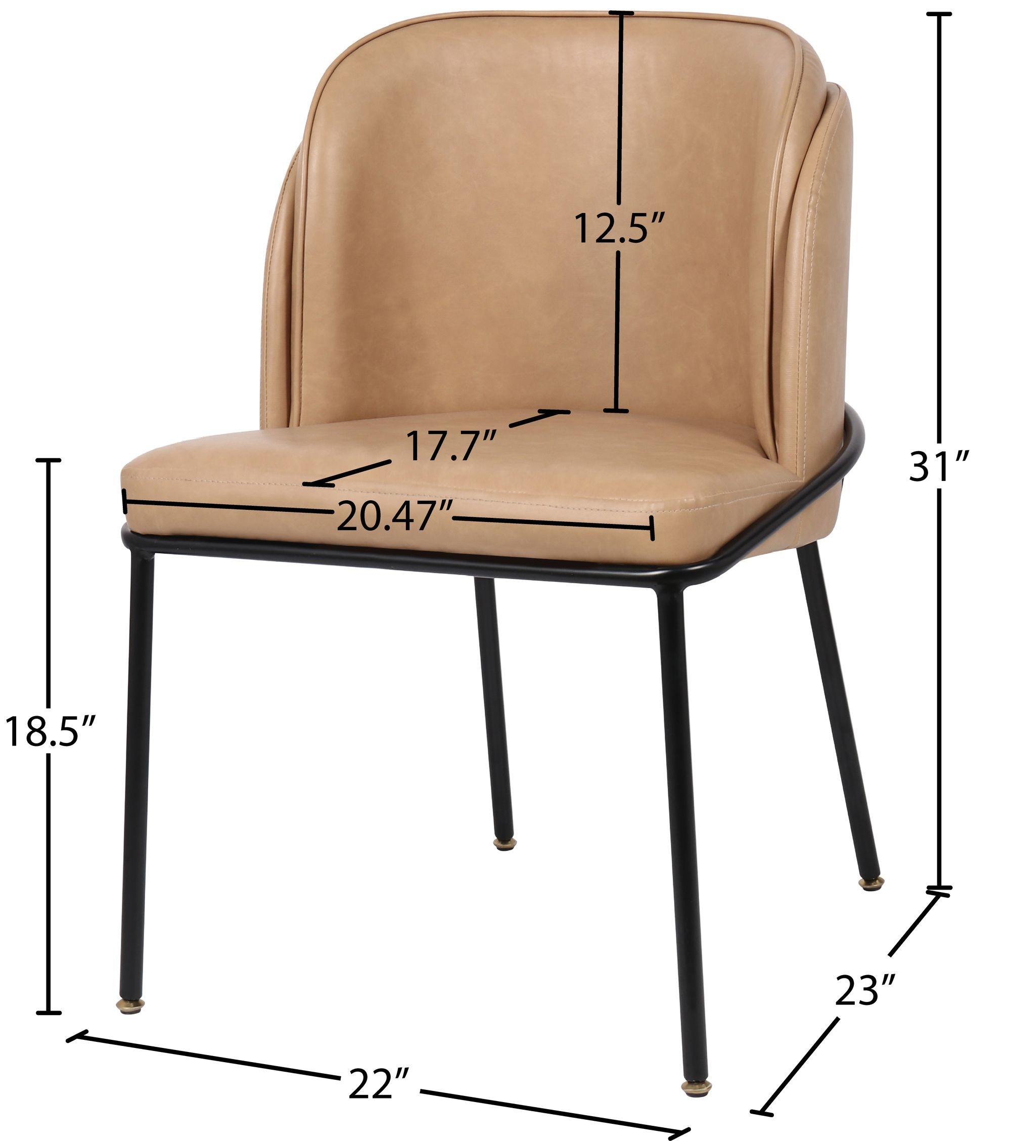 Jagger Faux Leather Dining Chair with Iron Legs