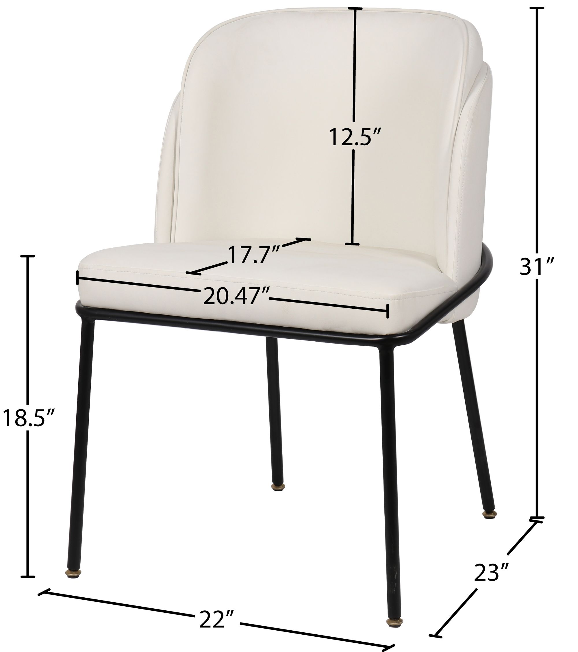 Jagger Faux Leather Dining Chair with Matte Black Iron Legs