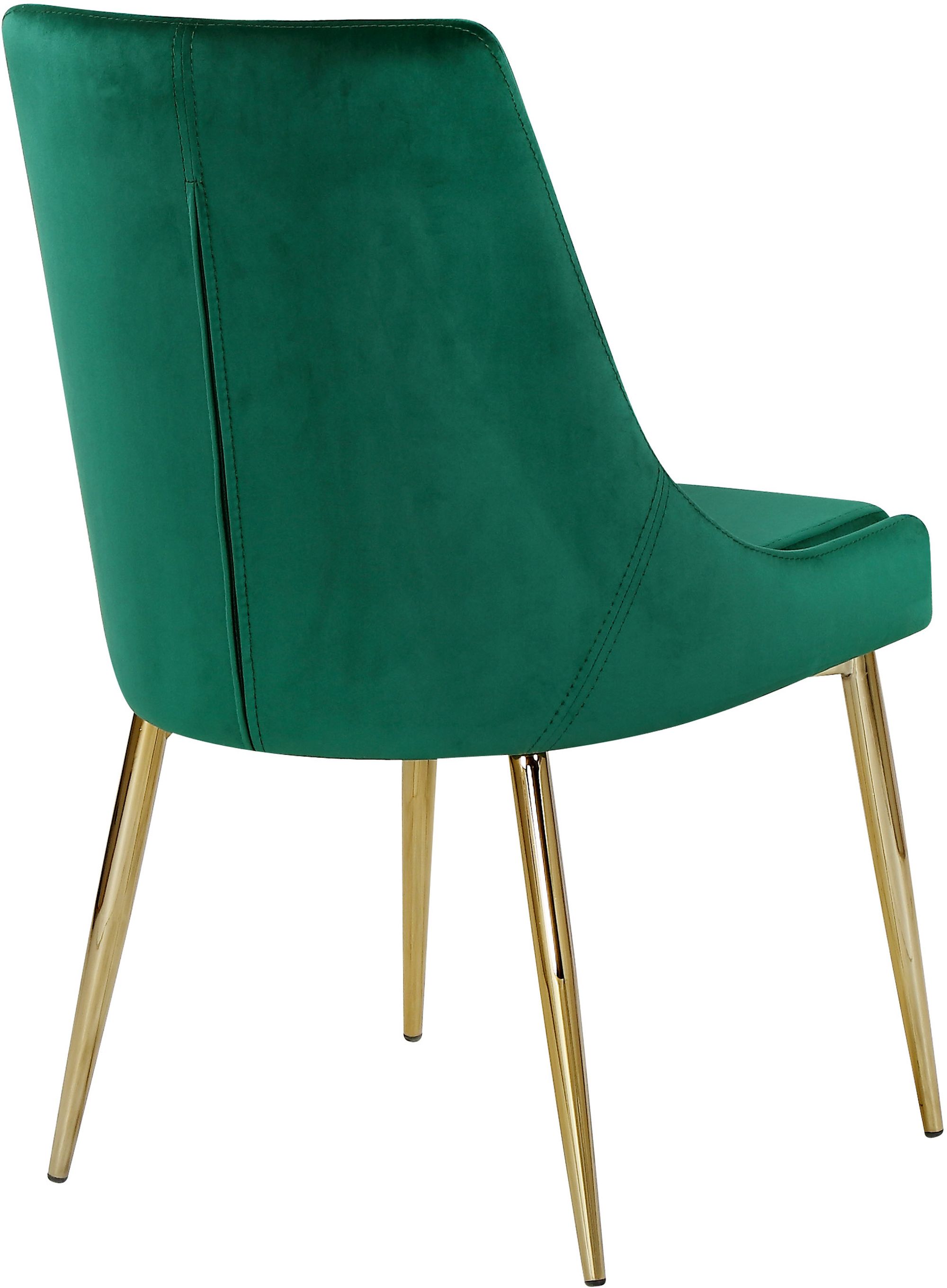 Karina Velvet Dining Chair with Polished Gold Metal Frame