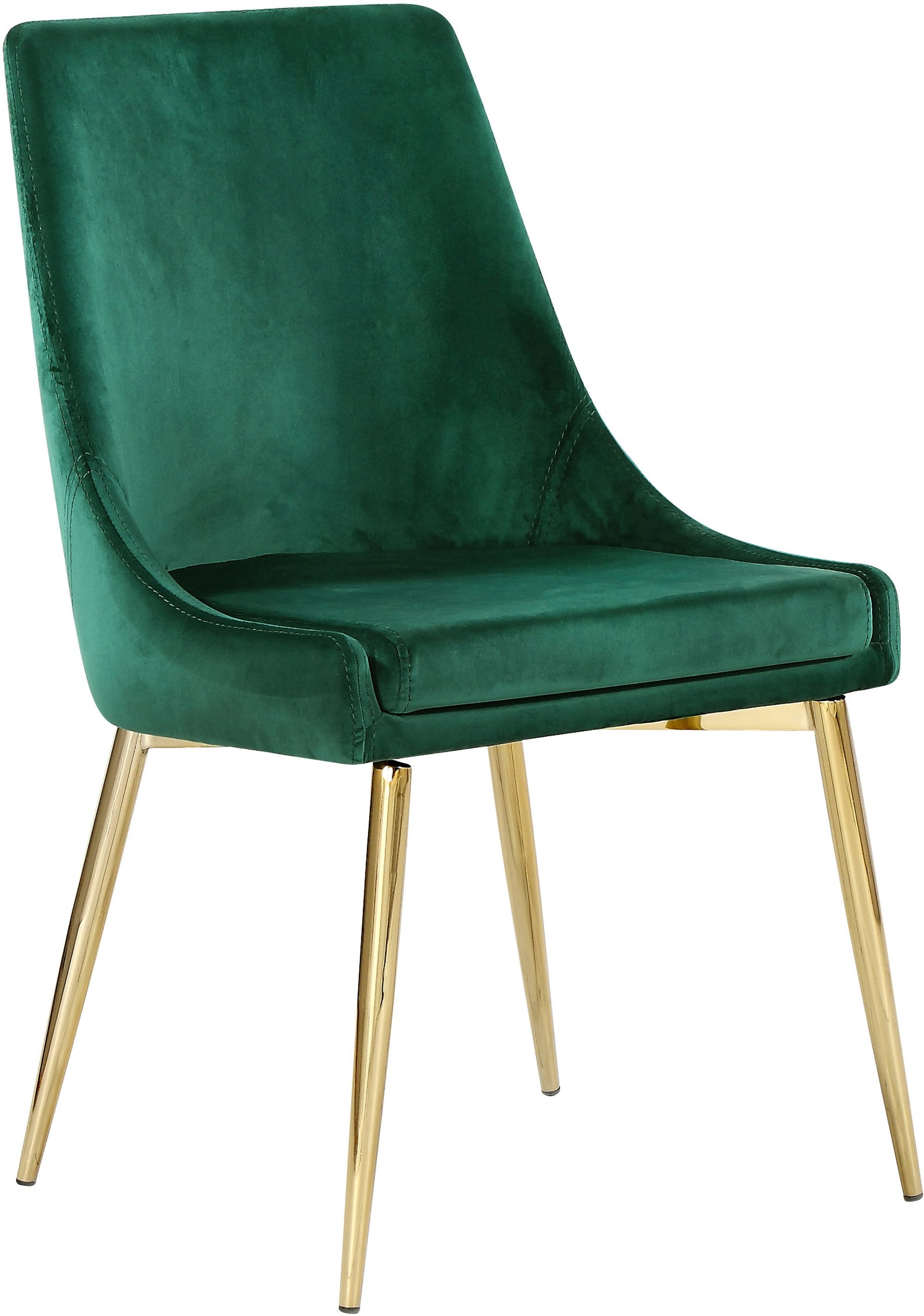 Karina Velvet Dining Chair with Polished Metal Frame