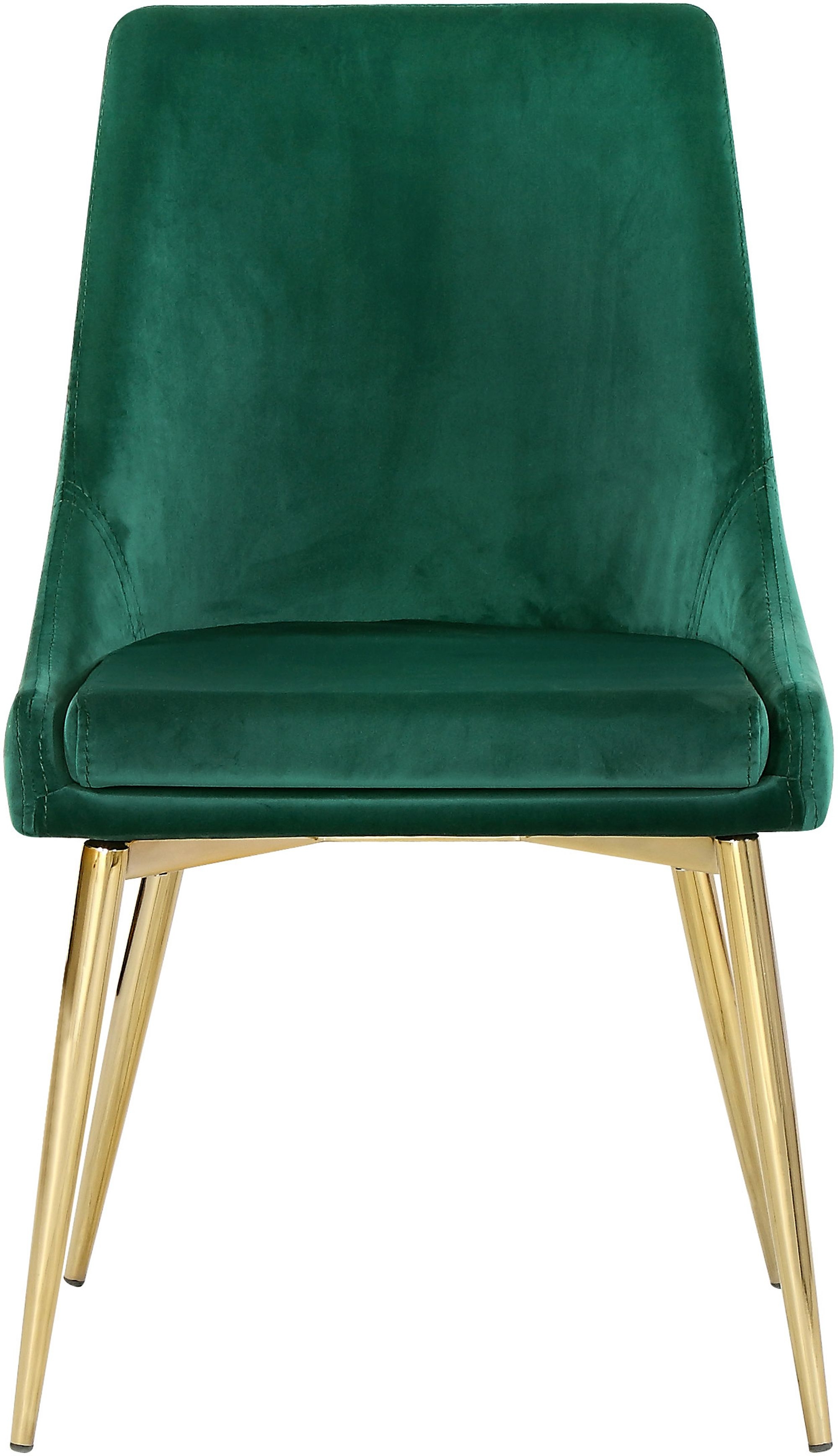 Karina Velvet Dining Chair with Polished Metal Frame