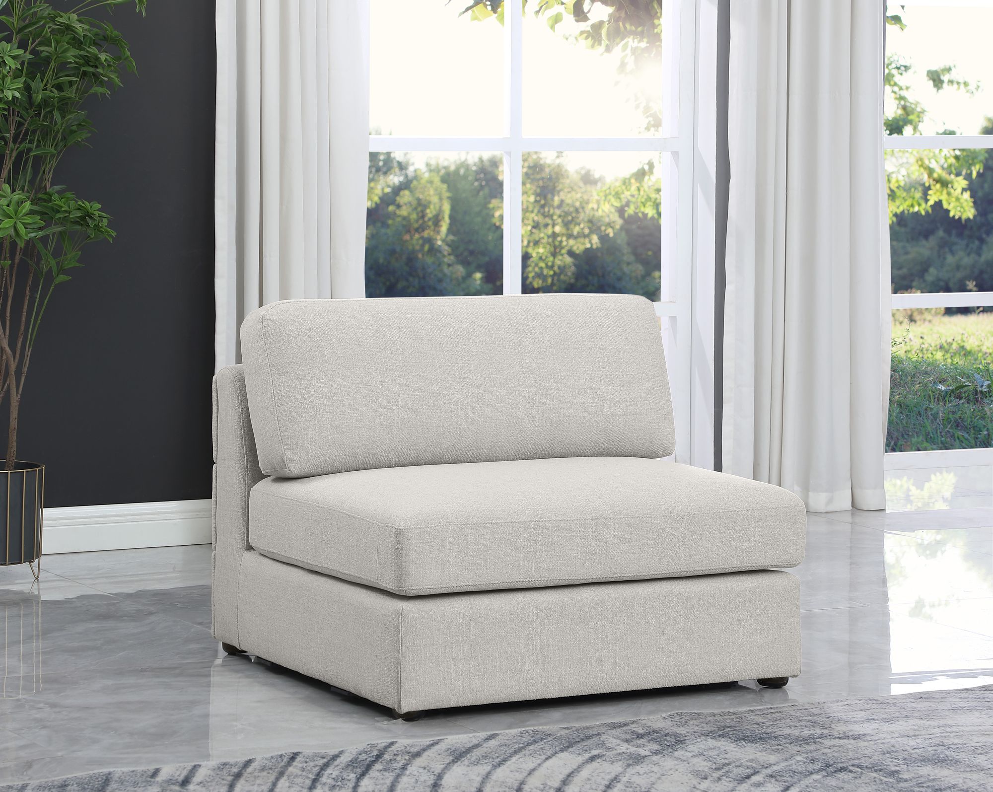 Beckham Linen Modular Armless Chair