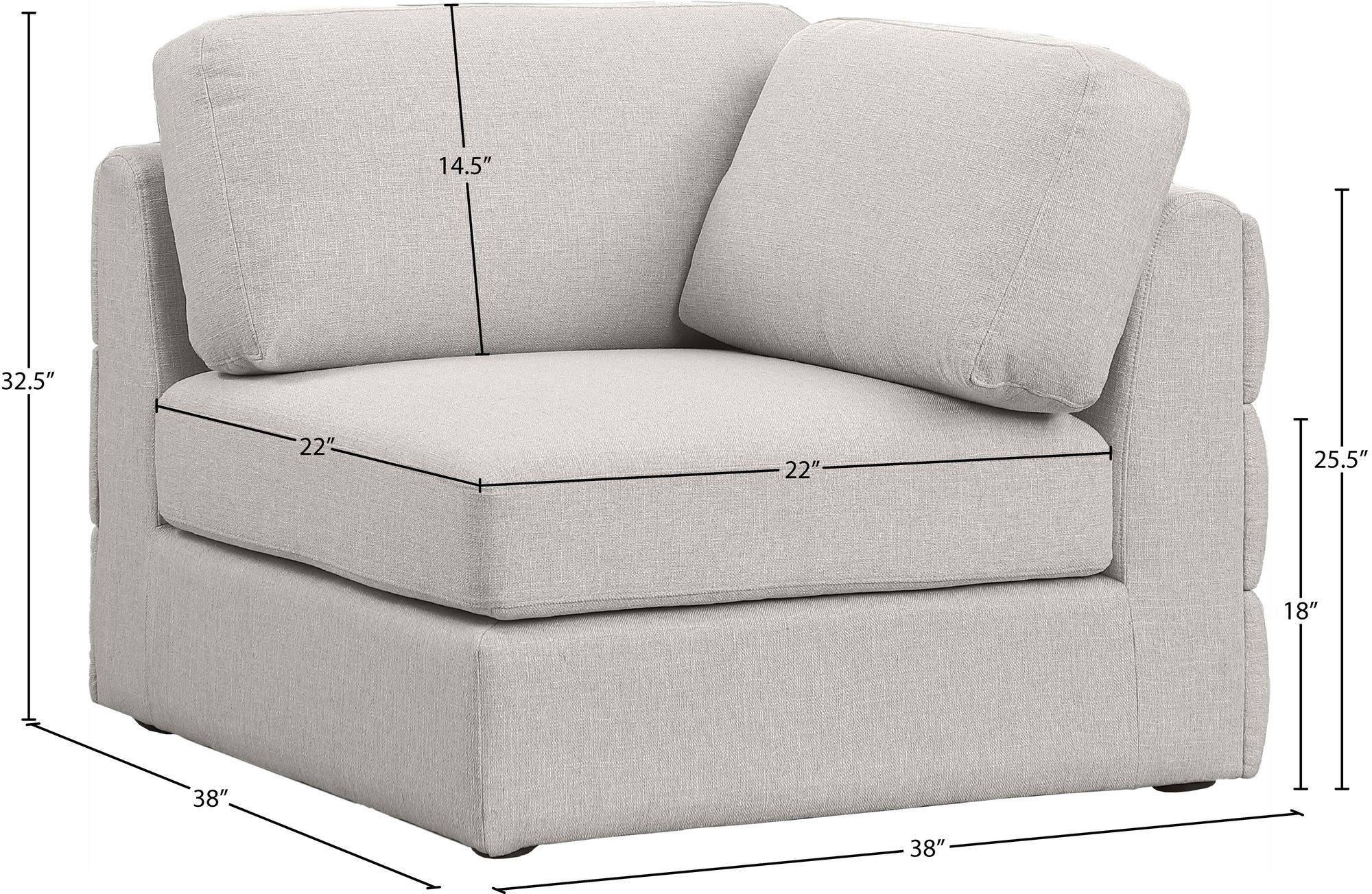 Beckham Linen Modular Corner Chair