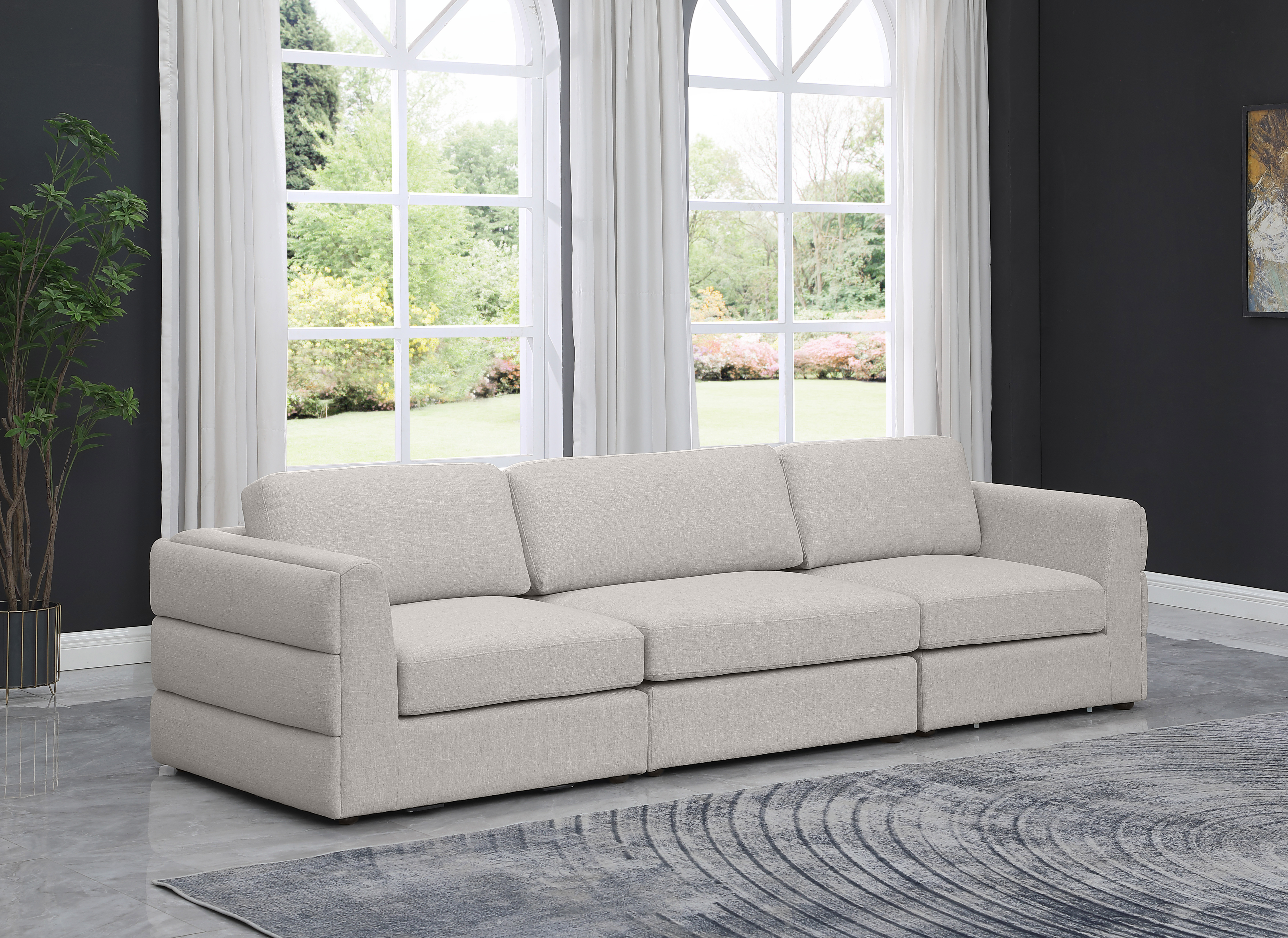 Beckham 114" Linen Modular Sofa