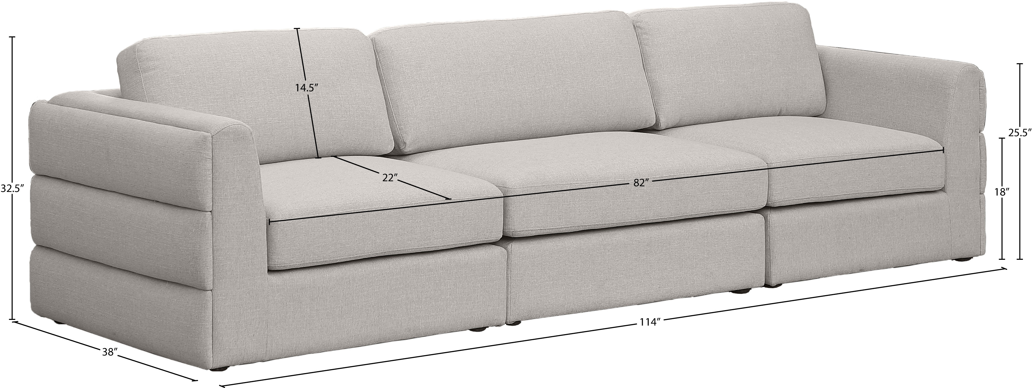 Beckham 114" Linen Modular Sofa