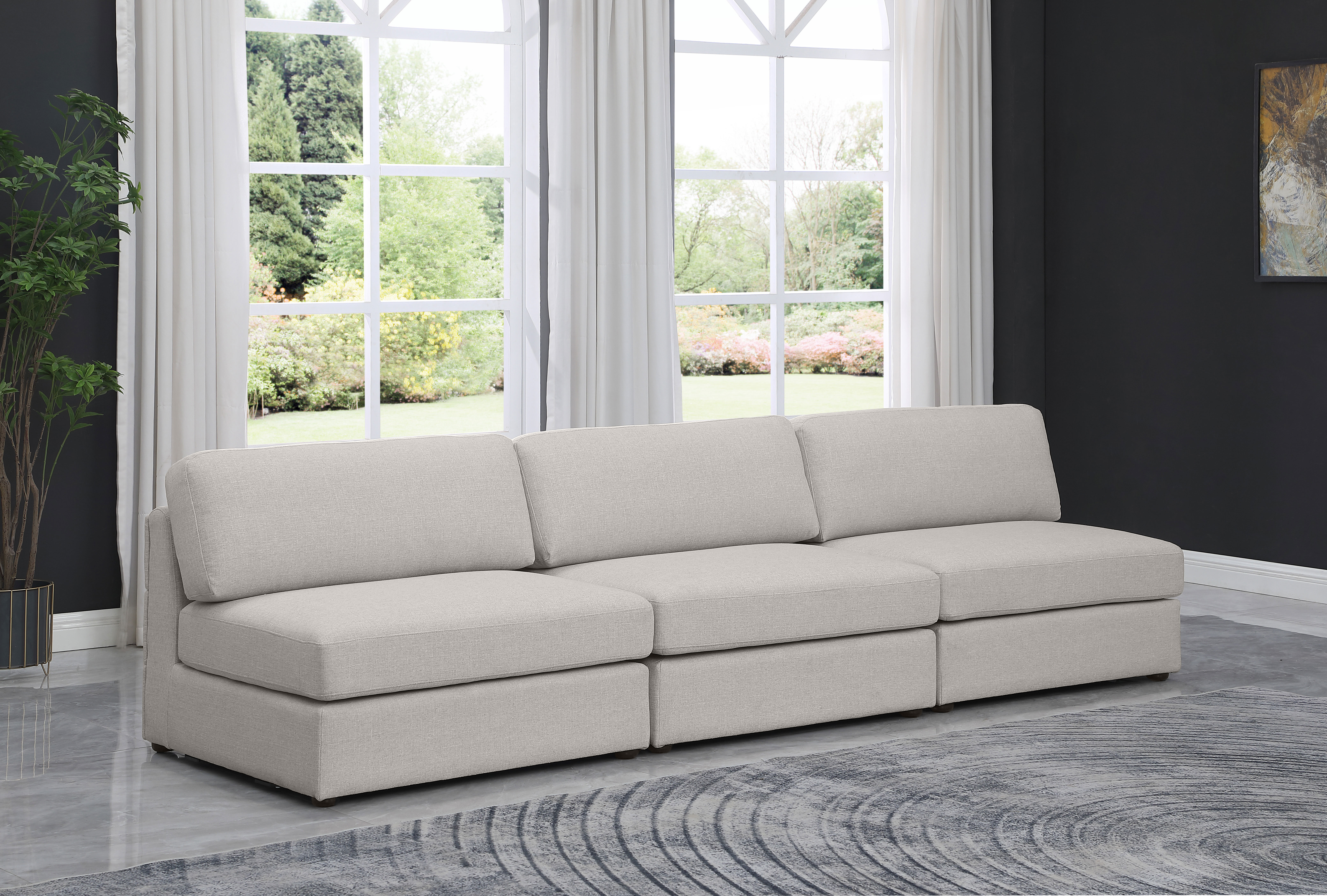 Beckham 114" Linen Modular Armless Sofa