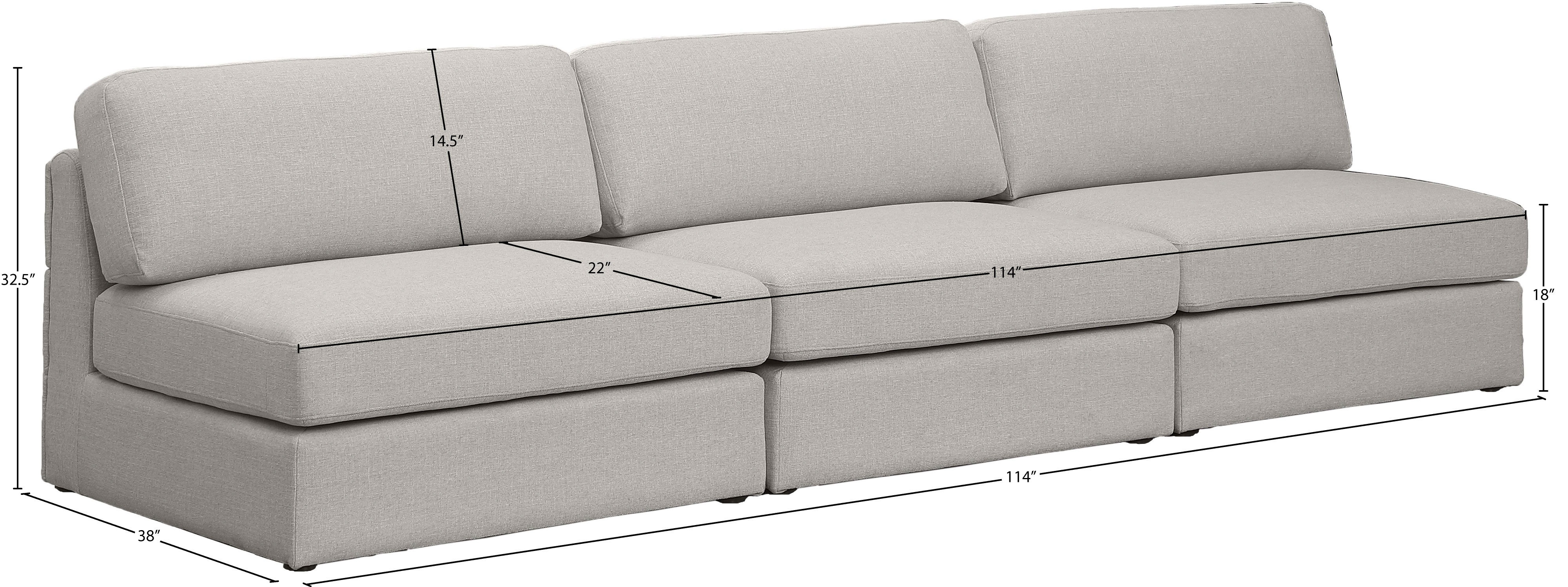 Beckham 114" Linen Modular Armless Sofa