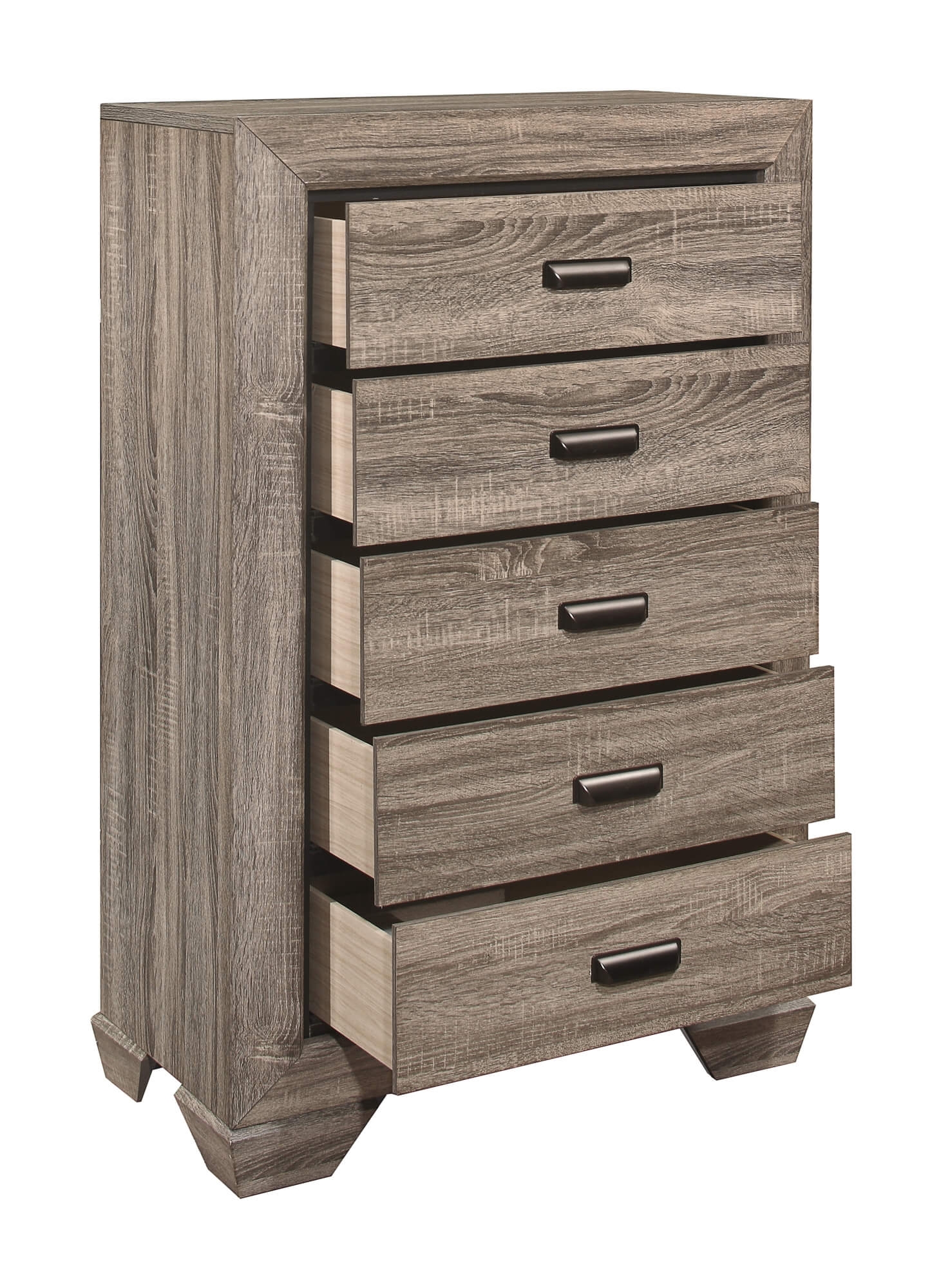 Beechnut Wood/Wood Veneer Panel Bedroom Set